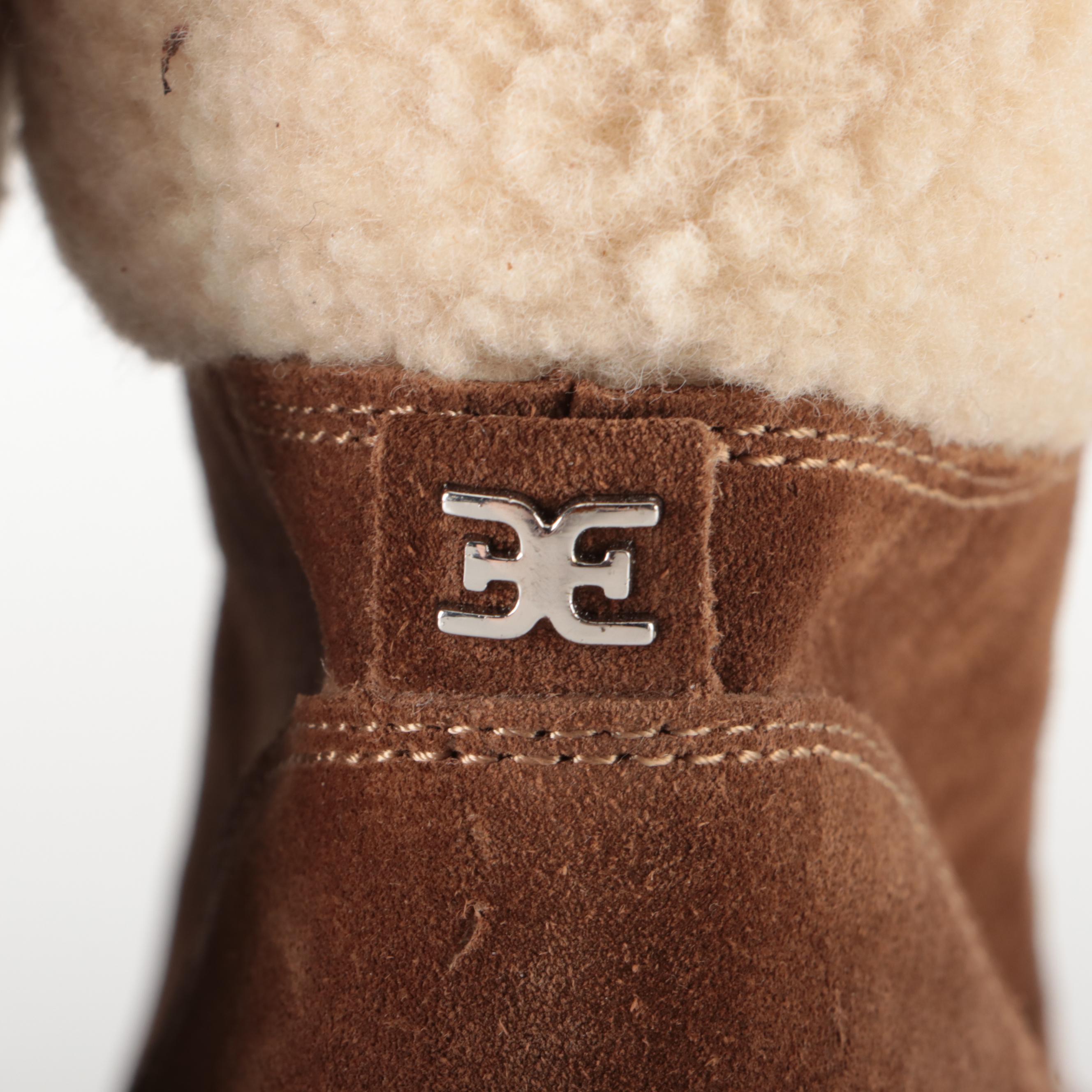 Sam Edelman Franc Suede Hiking Boots with Faux Shearling Trim