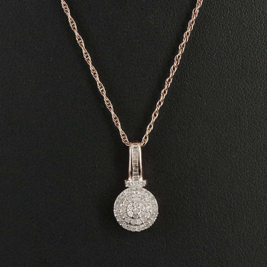 Sterling Diamond Pendant Necklace