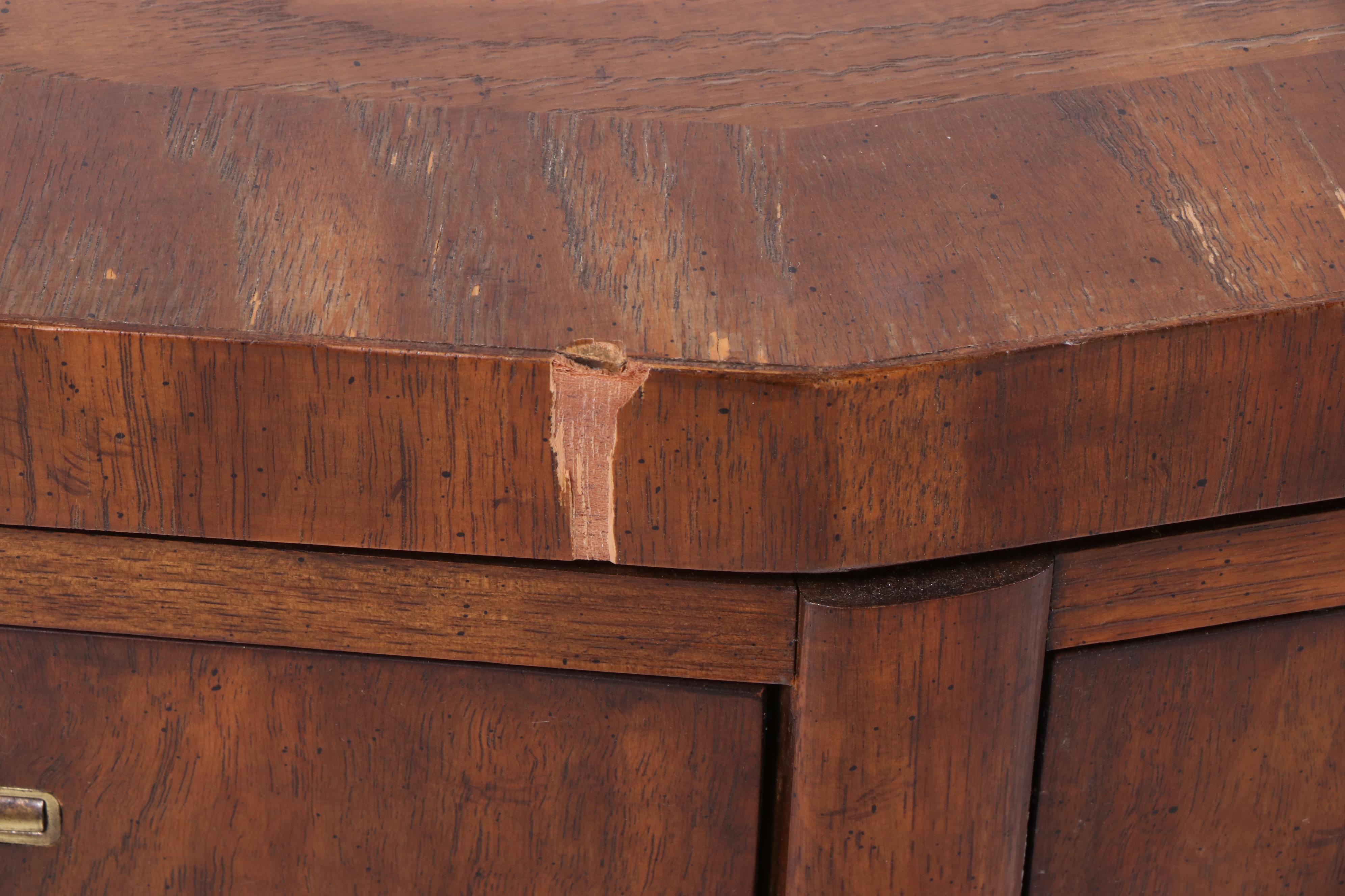 Drexel "Accolade" Pecan Console Table with Three Drawers