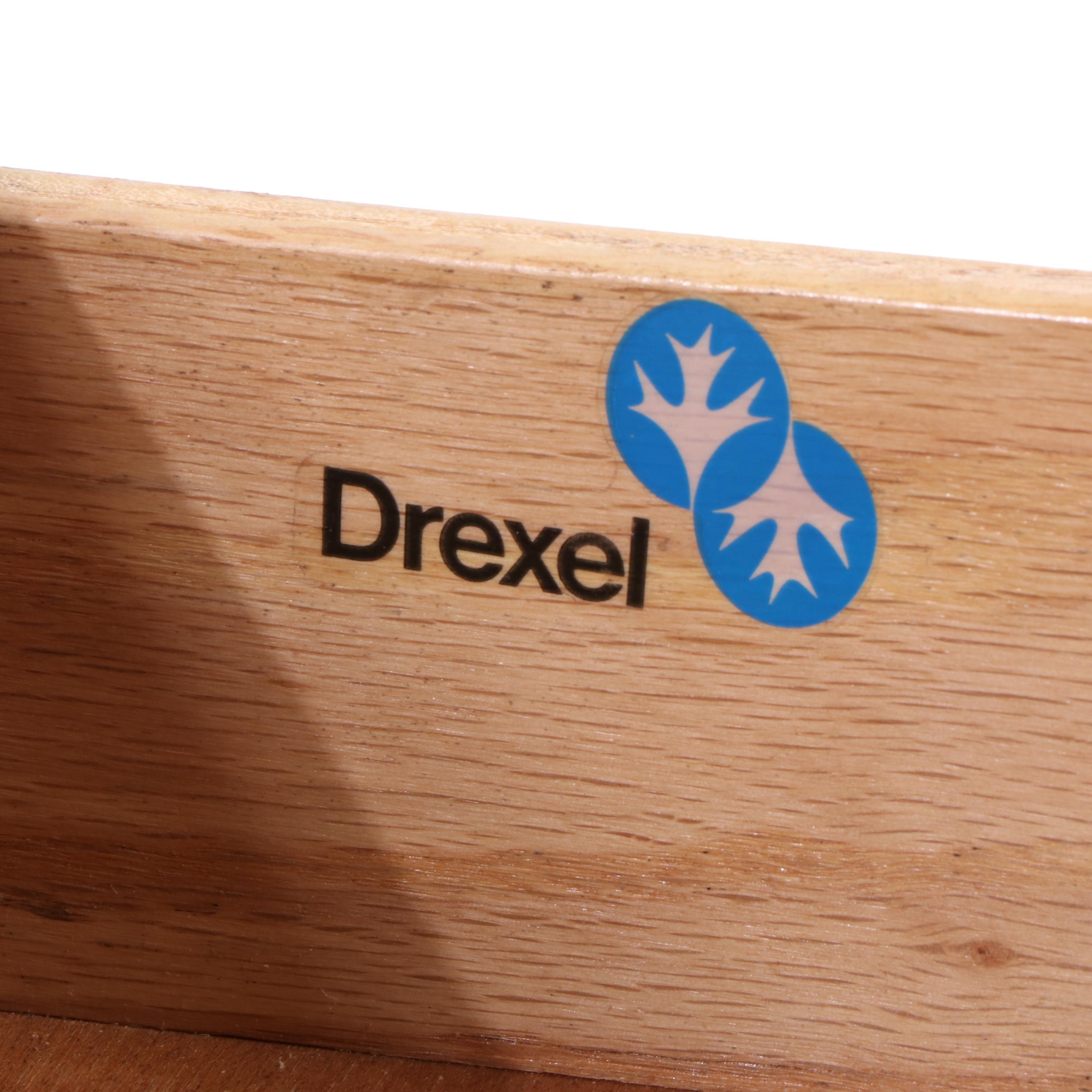 Drexel "Accolade" Pecan Console Table with Three Drawers