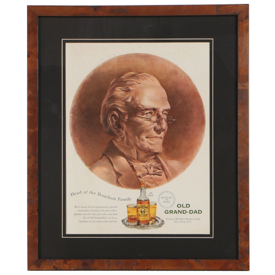 Letterpress Halftone Advertisement for Old Grand-dad Bourbon