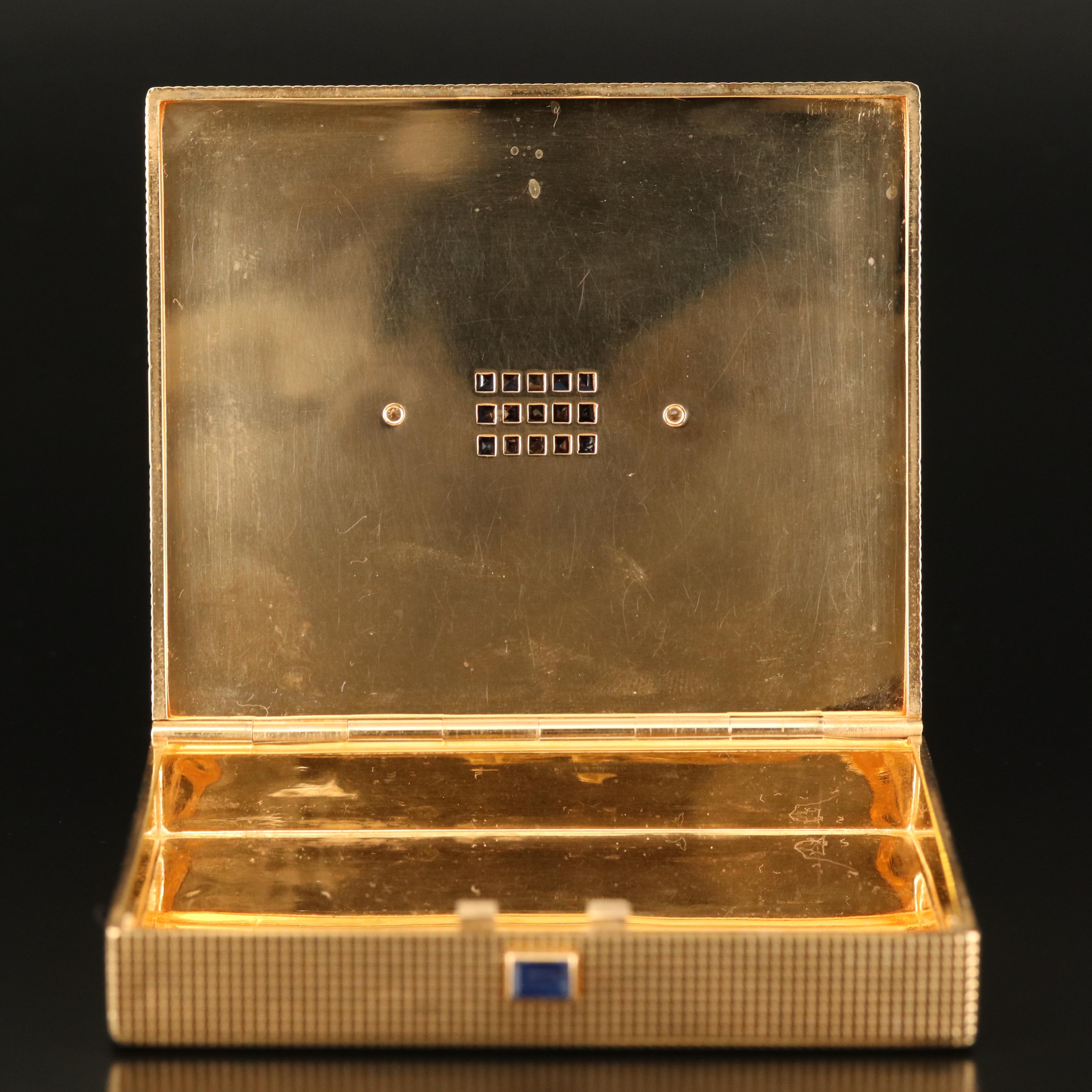 Cartier 14K Diamond and Sapphire Cigarette Case