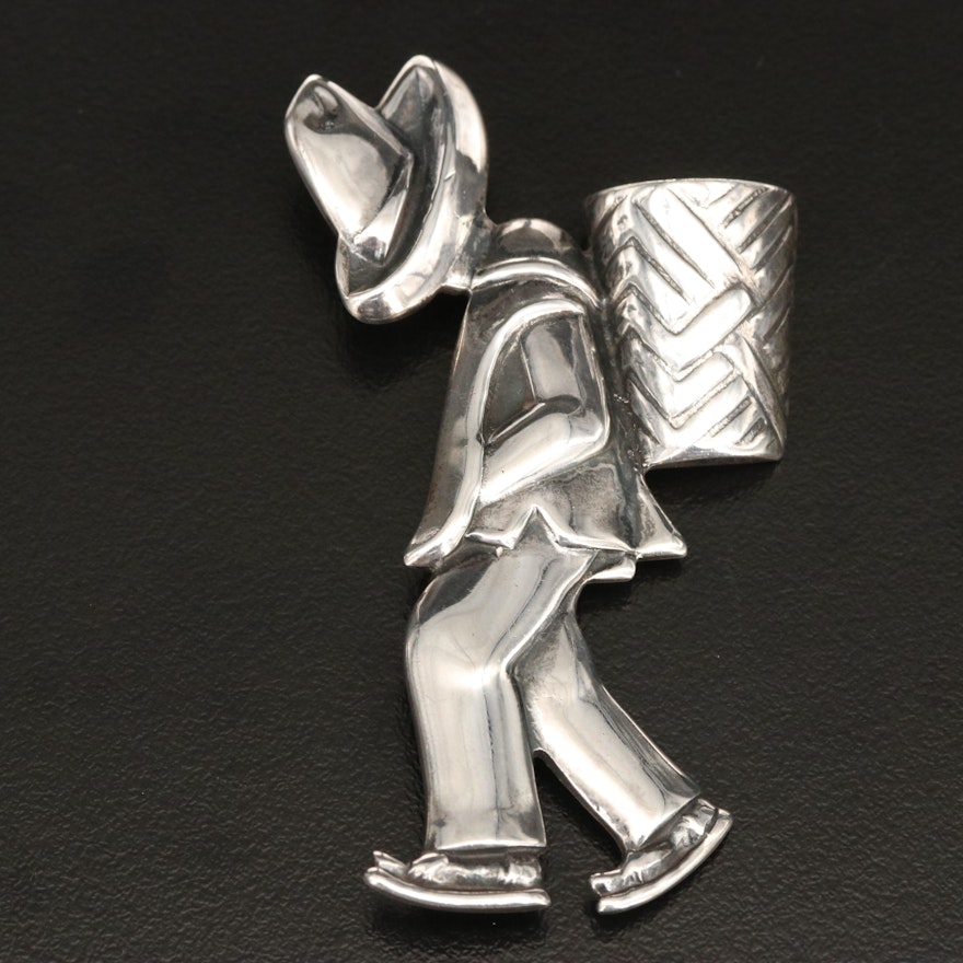 Mexican Sterling Figural Brooch