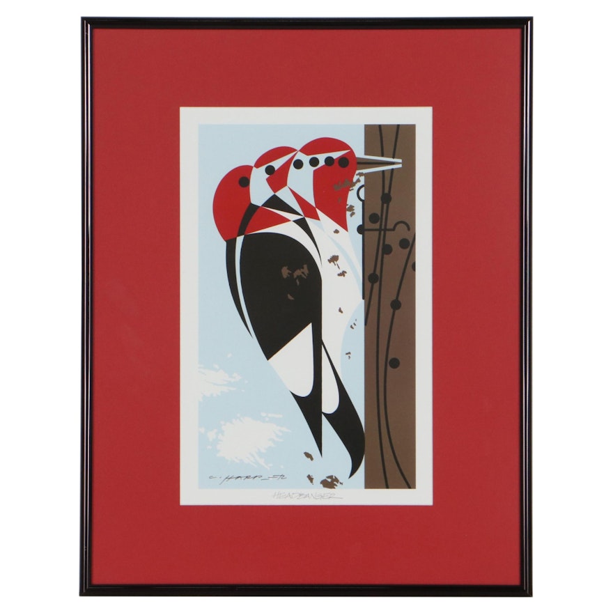 Offset Lithograph After Charley Harper "Headbanger"