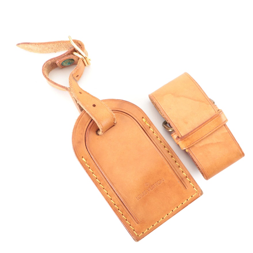 Louis Vuitton Luggage Tag and Poignet in Vachetta Leather