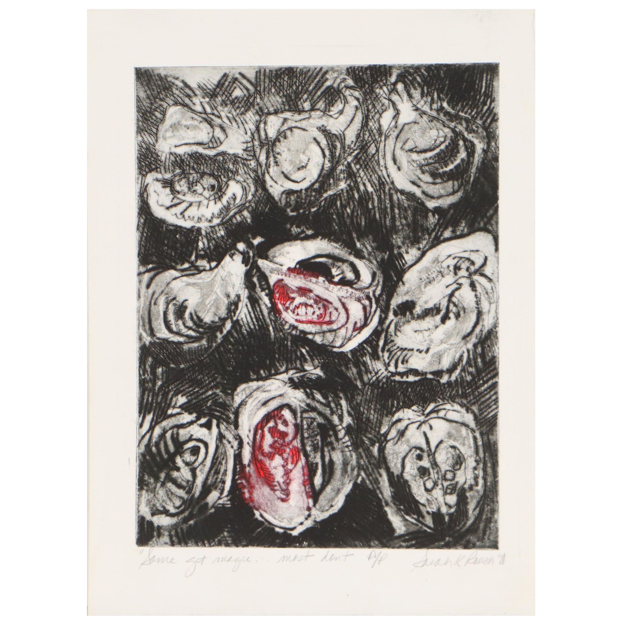 Sarah Roush Etching "Some Get Magic...Most Don't," 1981