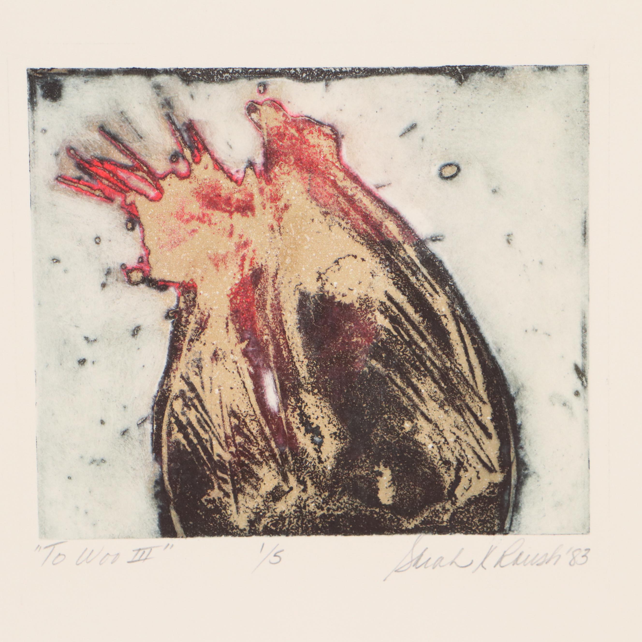 Sarah Roush Etching Suite "To Woo," 1983