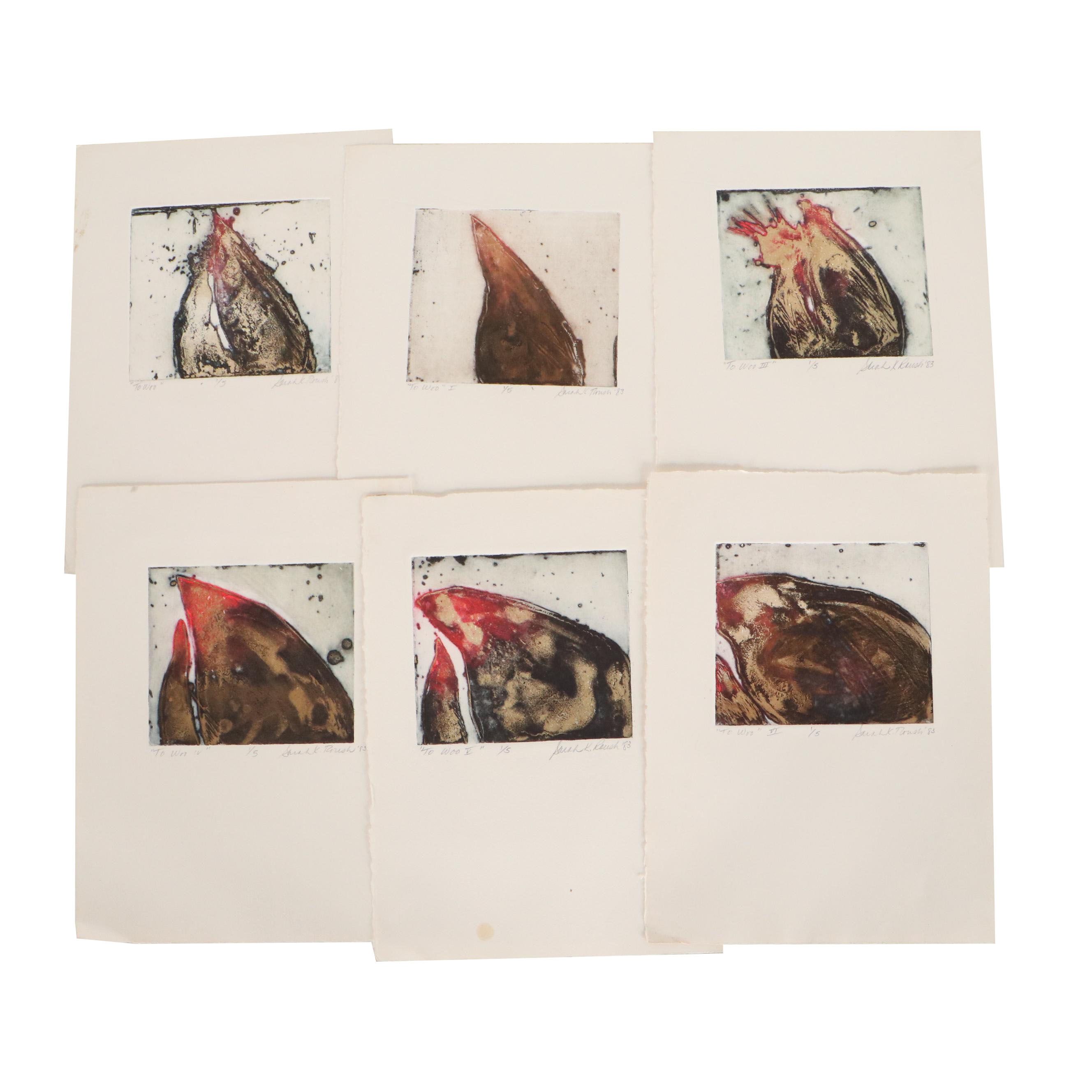 Sarah Roush Etching Suite "To Woo," 1983