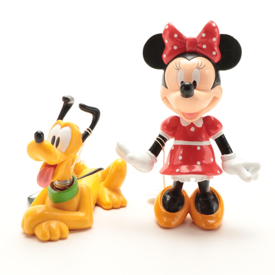 Applause Mickey Unlimited Minnie and Pluto Bobbleheads