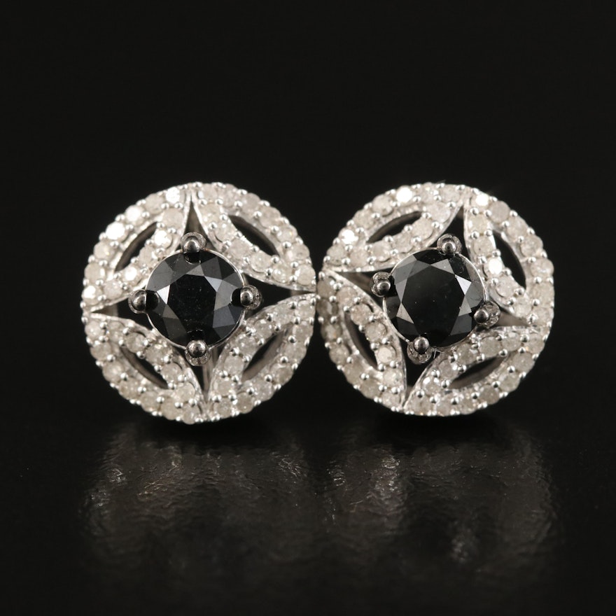 Sterling 1.48 CTW Diamond Stud Earrings
