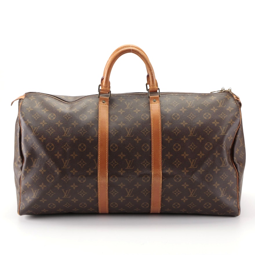 Louis Vuitton Keepall 55 in Monogram Canvas and Vachetta Leather