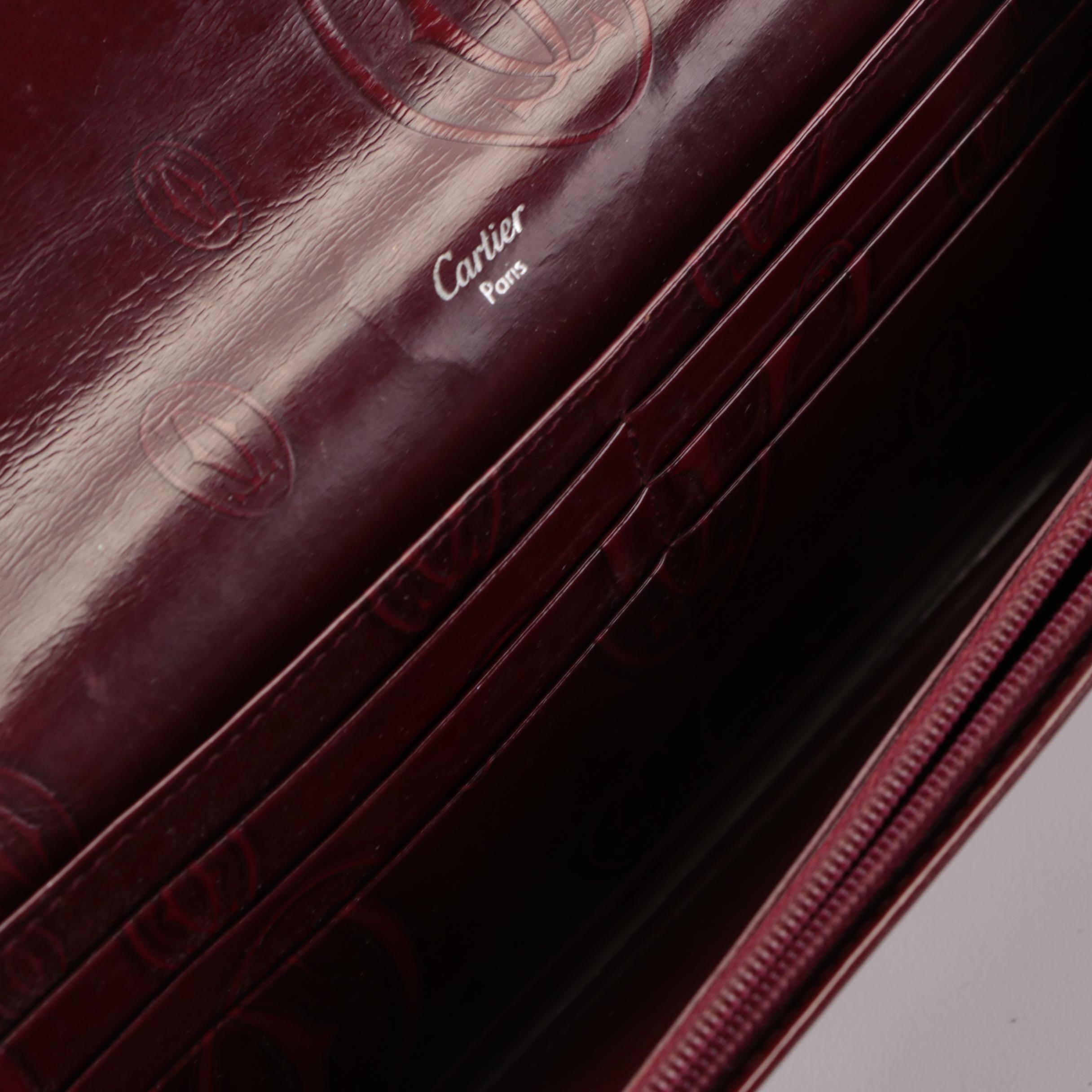 Must de Cartier Logo Embossed Patent Leather Happy Birthday Continental Wallet