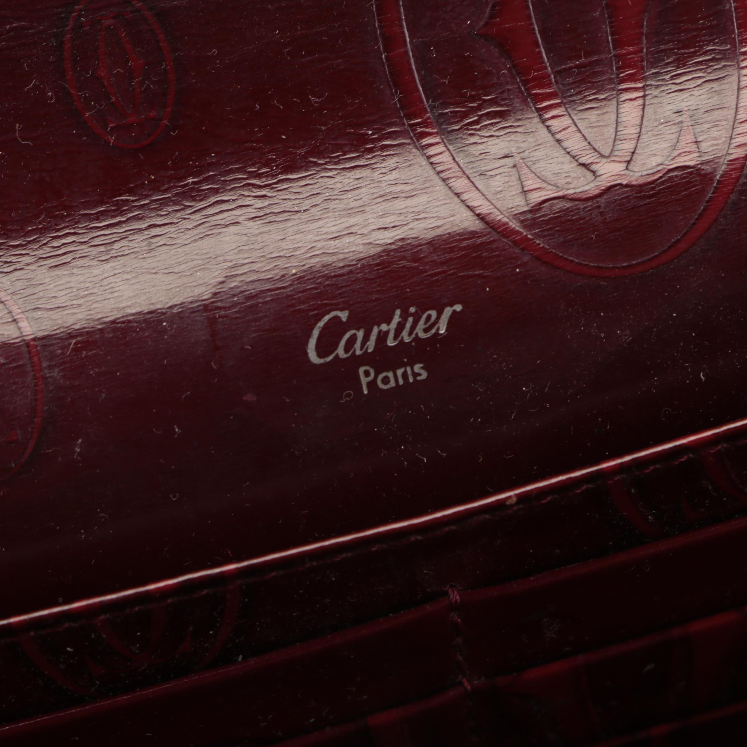 Must de Cartier Logo Embossed Patent Leather Happy Birthday Continental Wallet