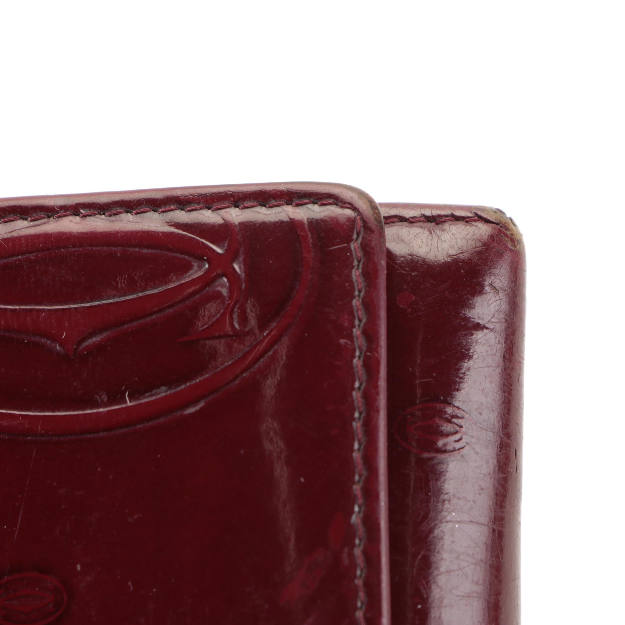 Must de Cartier Logo Embossed Patent Leather Happy Birthday Continental Wallet