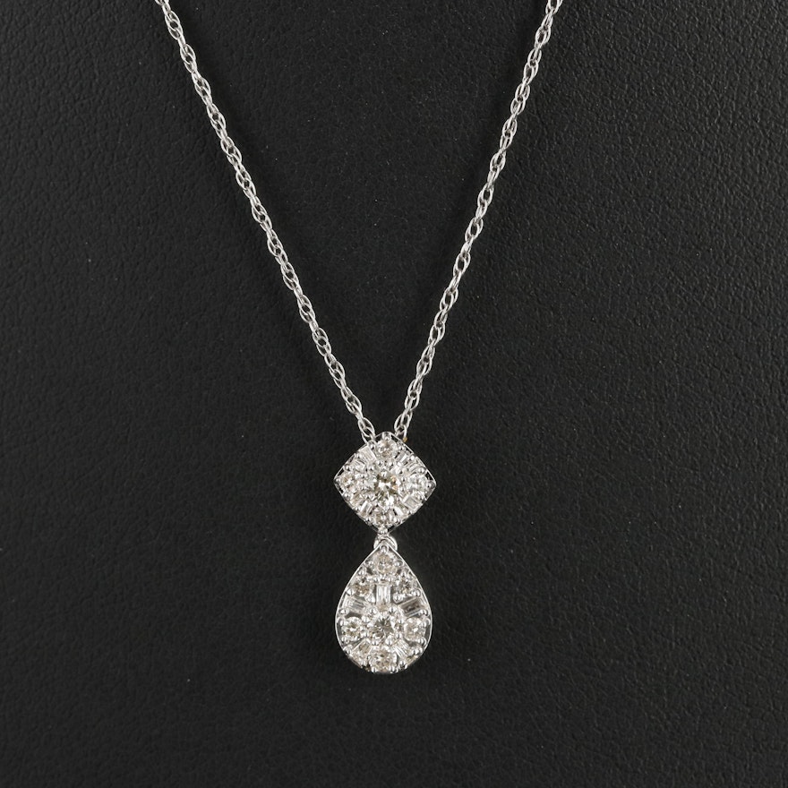 Sterling 0.51 CTW Diamond Pendant Necklace