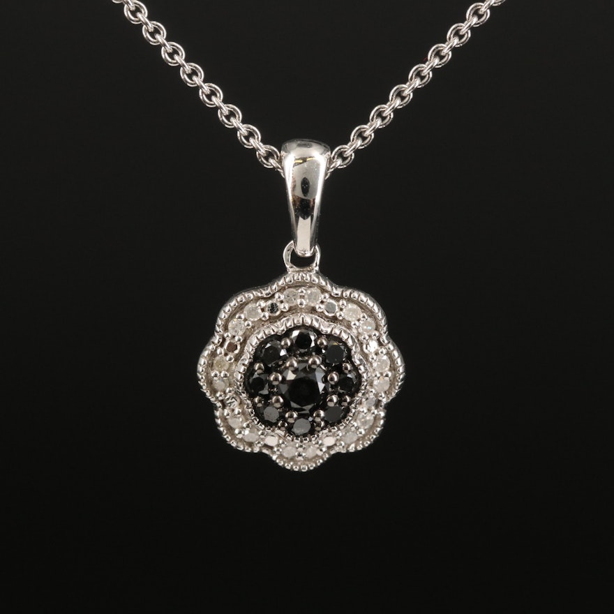 Sterling Diamond Pendant Necklace