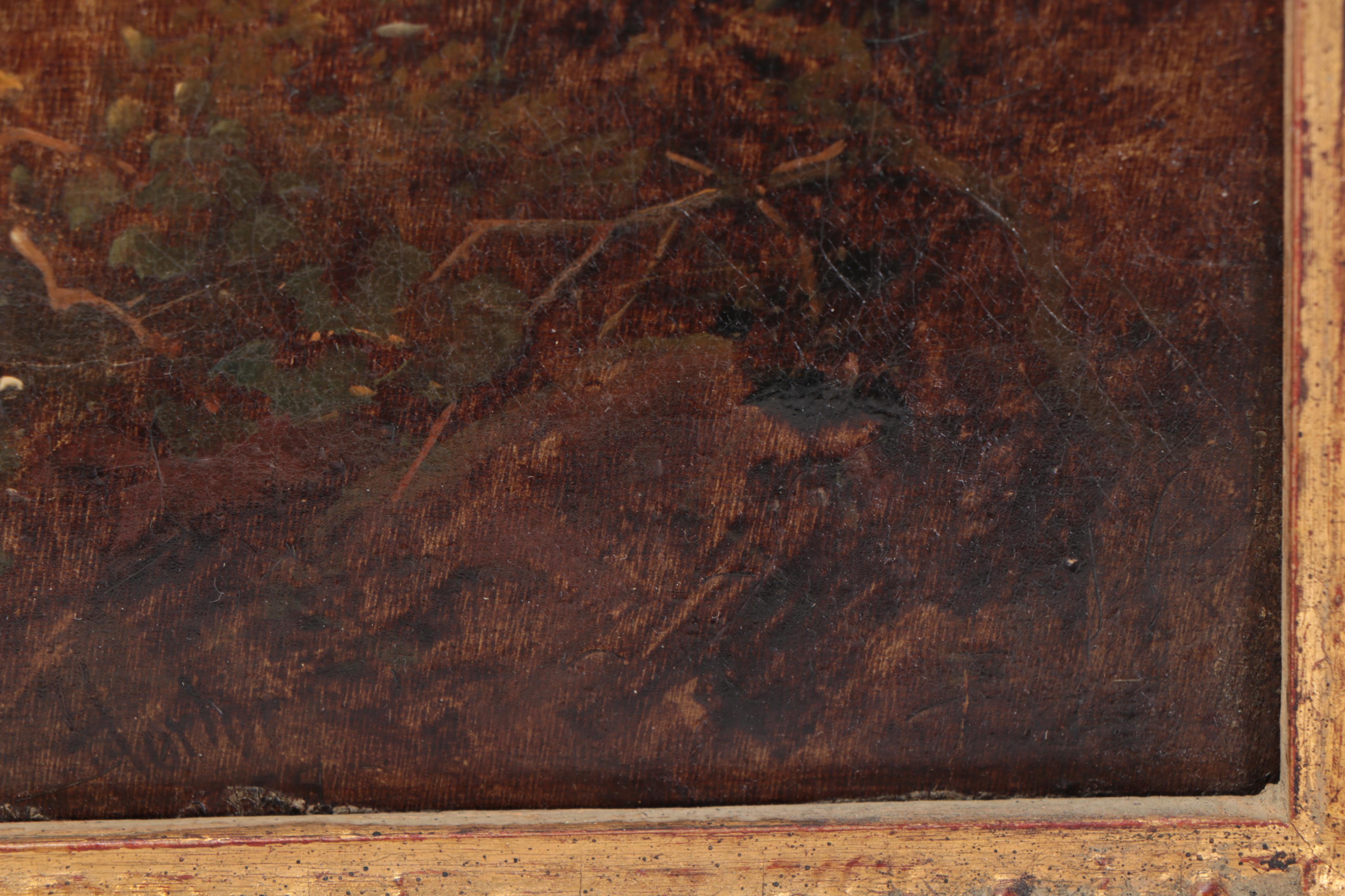 Joseph Horlor Oil Painting "Timber Hauling," Circa 1855