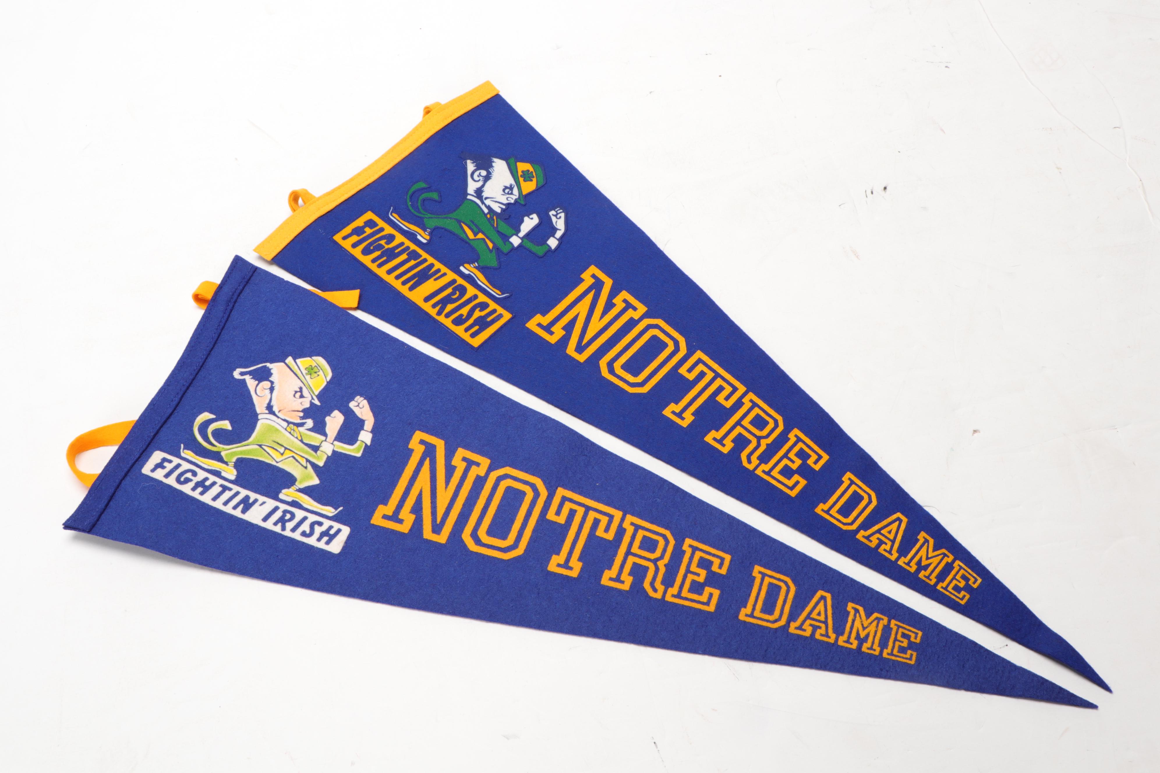 Notre Dame 1988 NCAA Football National Champ Mascot, Motto Pennants, 1950s–1980s