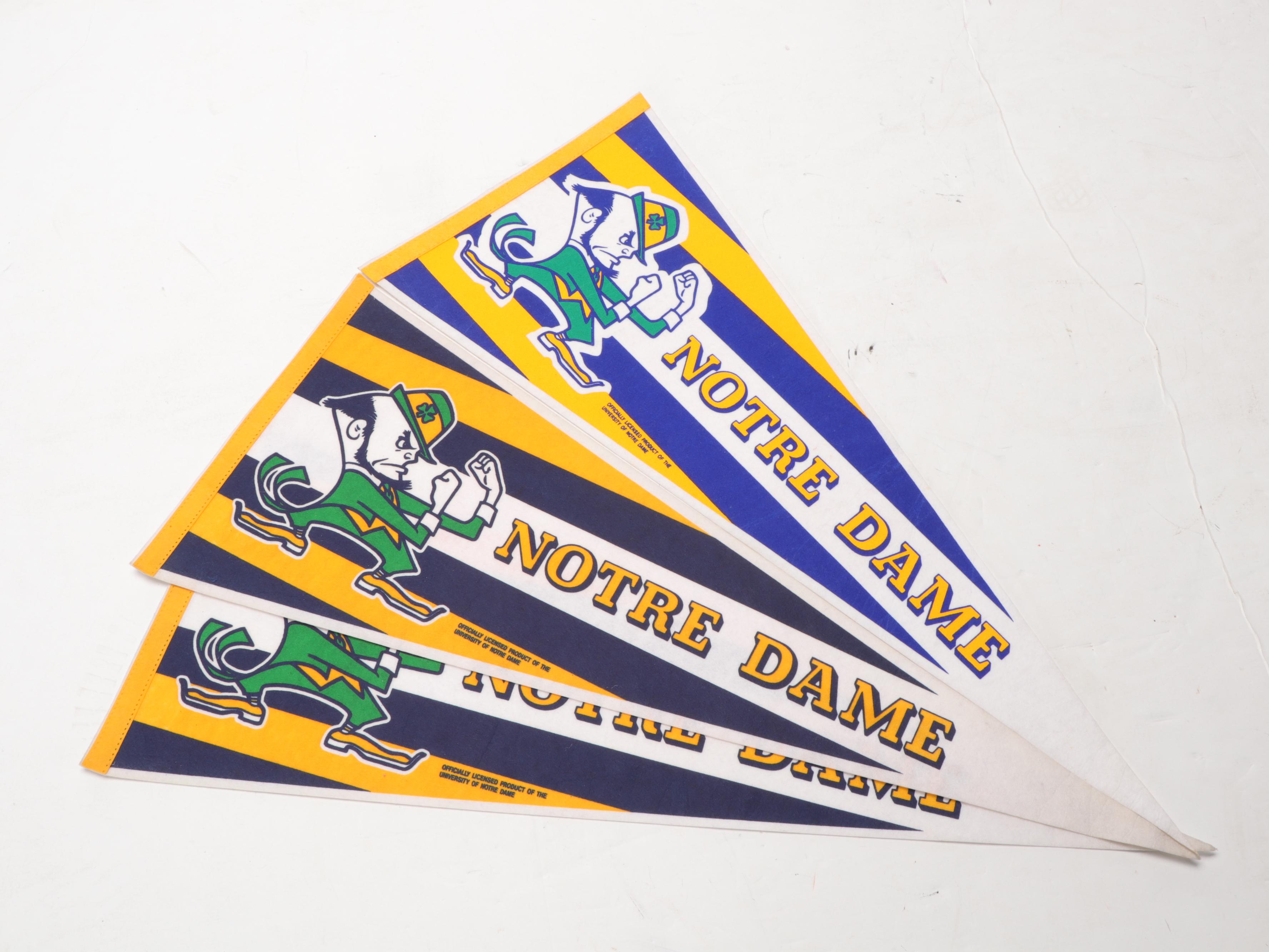Notre Dame 1988 NCAA Football National Champ Mascot, Motto Pennants, 1950s–1980s