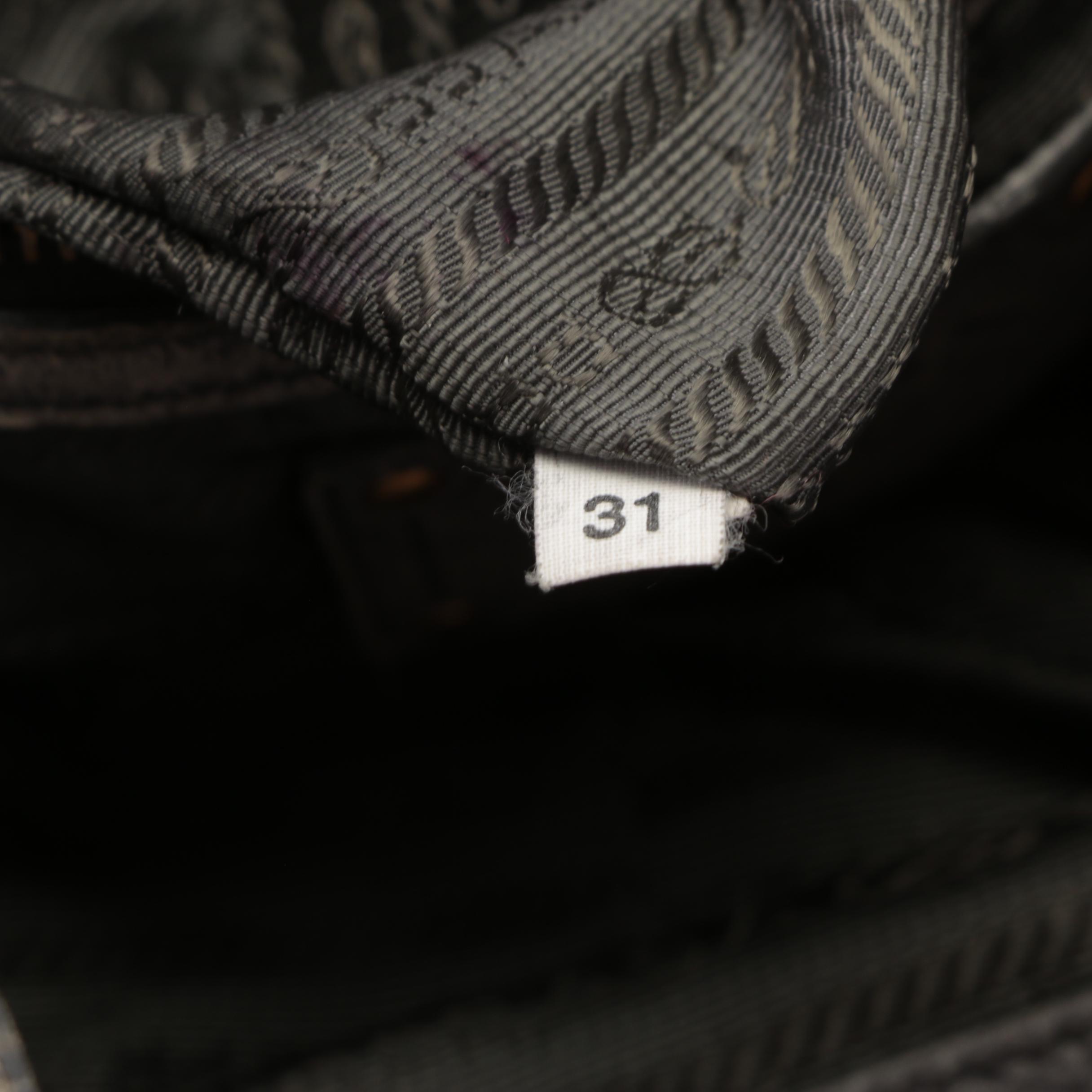 Prada Zippers Shoulder Bag in Distressed Deerskin Leather