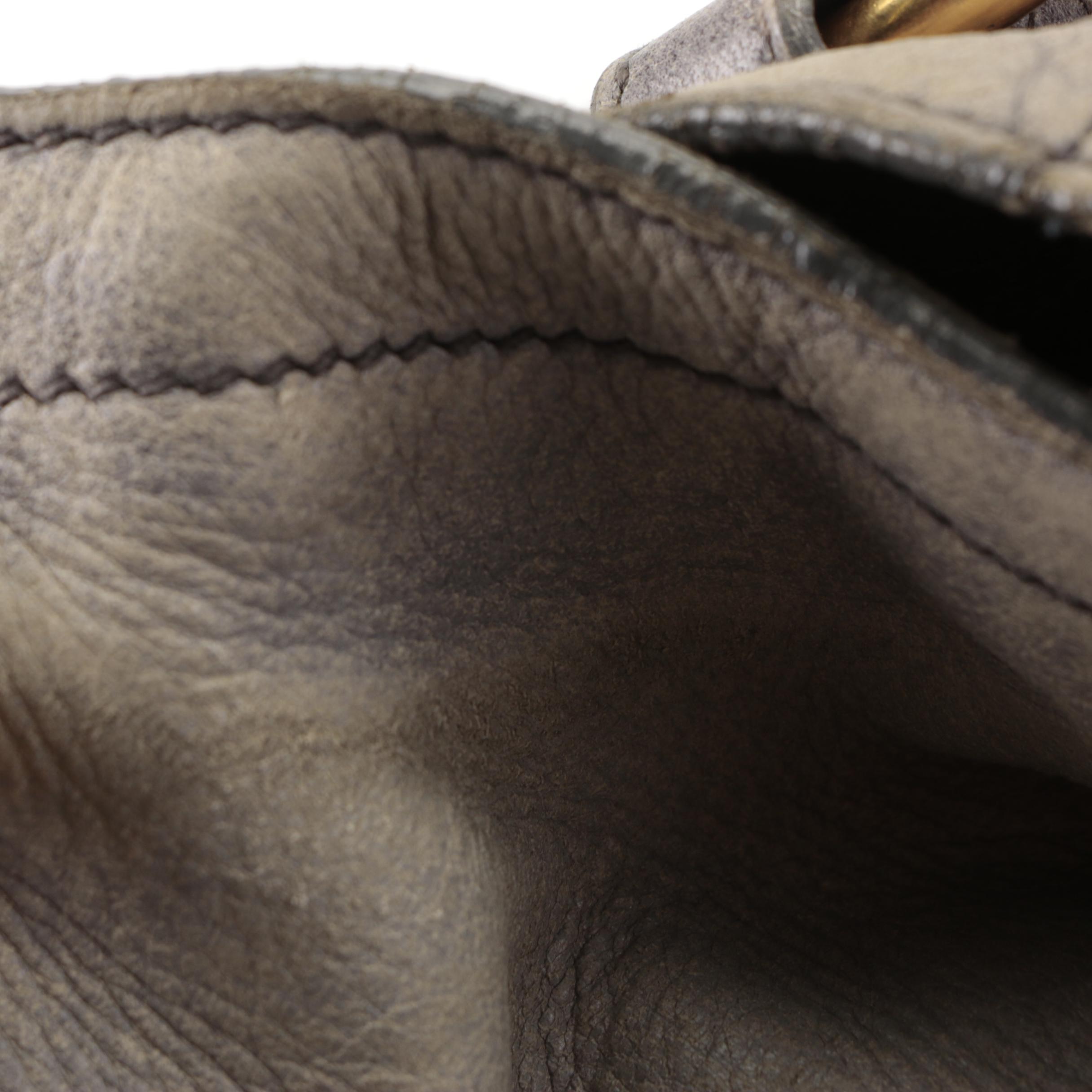 Prada Zippers Shoulder Bag in Distressed Deerskin Leather