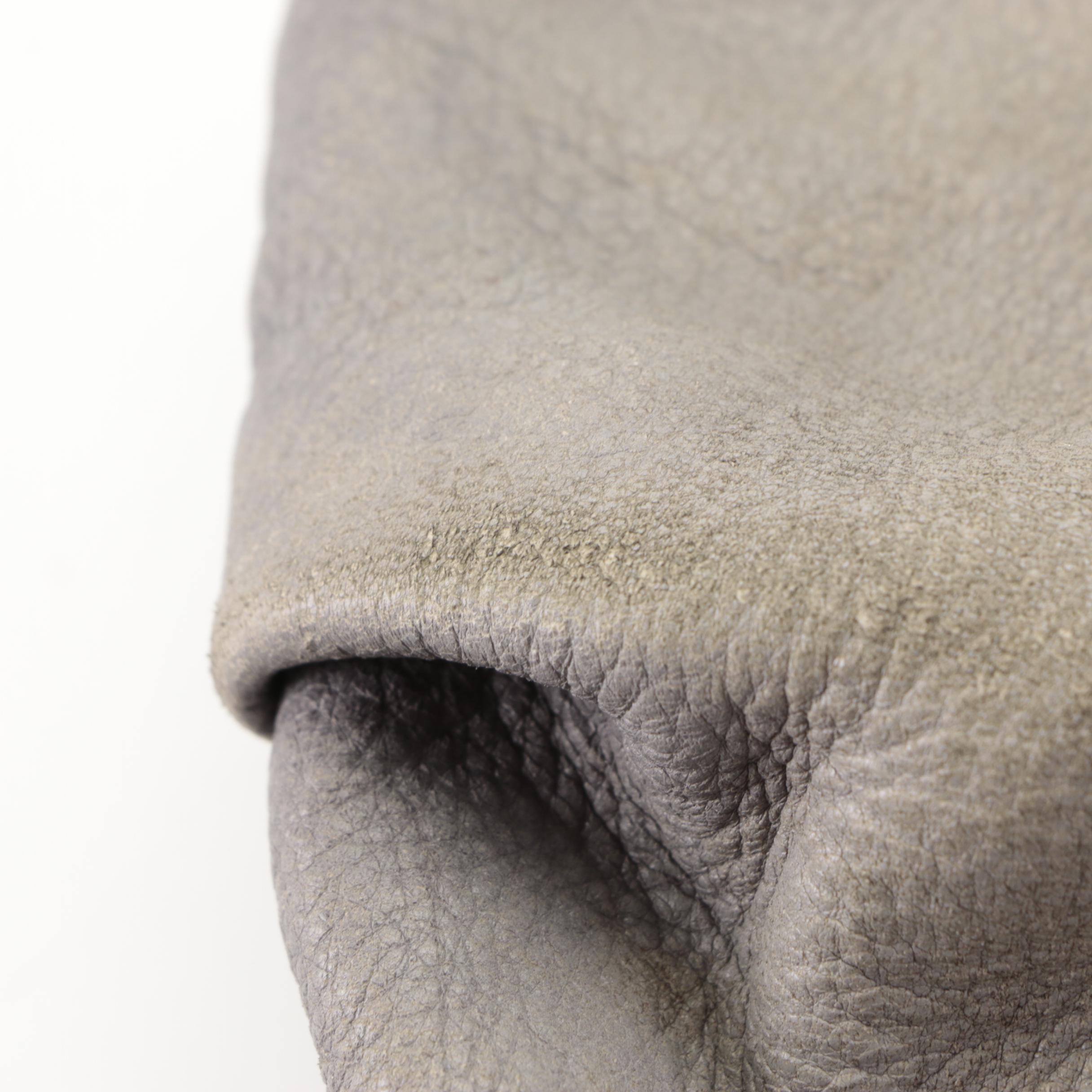 Prada Zippers Shoulder Bag in Distressed Deerskin Leather