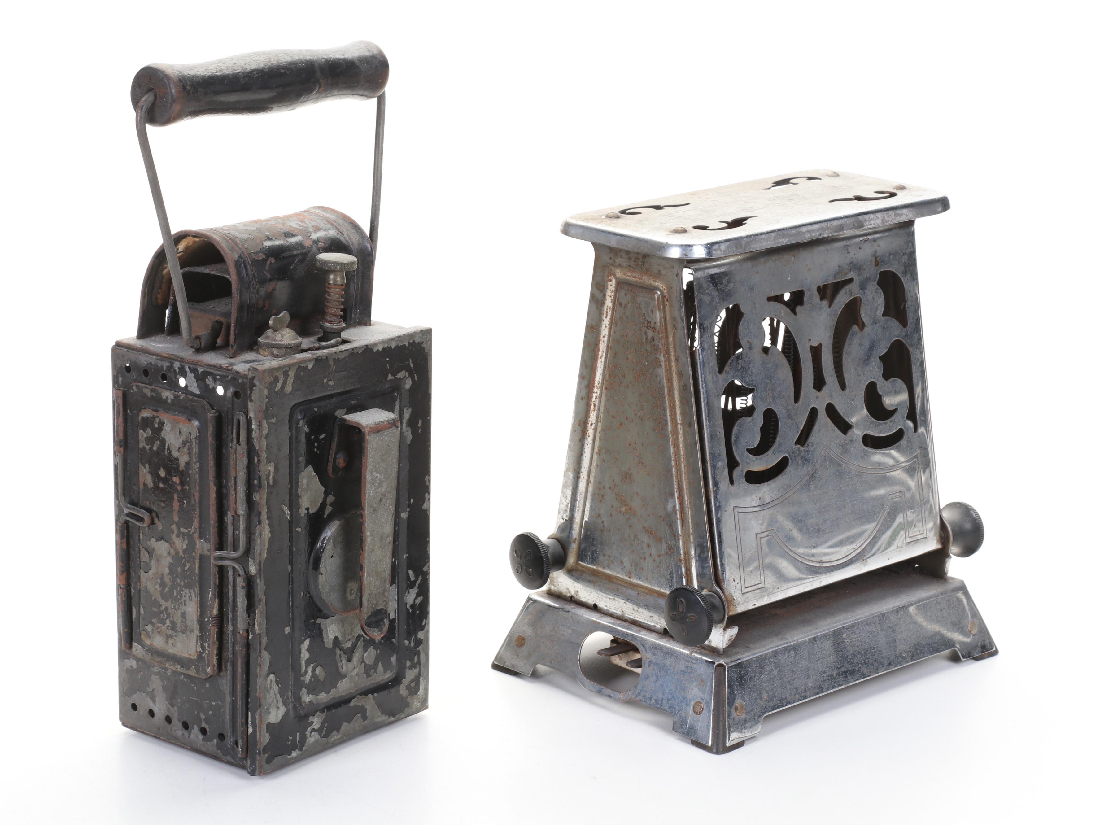 Helmholz & Pauli German Railroad Lantern, Hotpoint Toaster, Sad Iron and More
