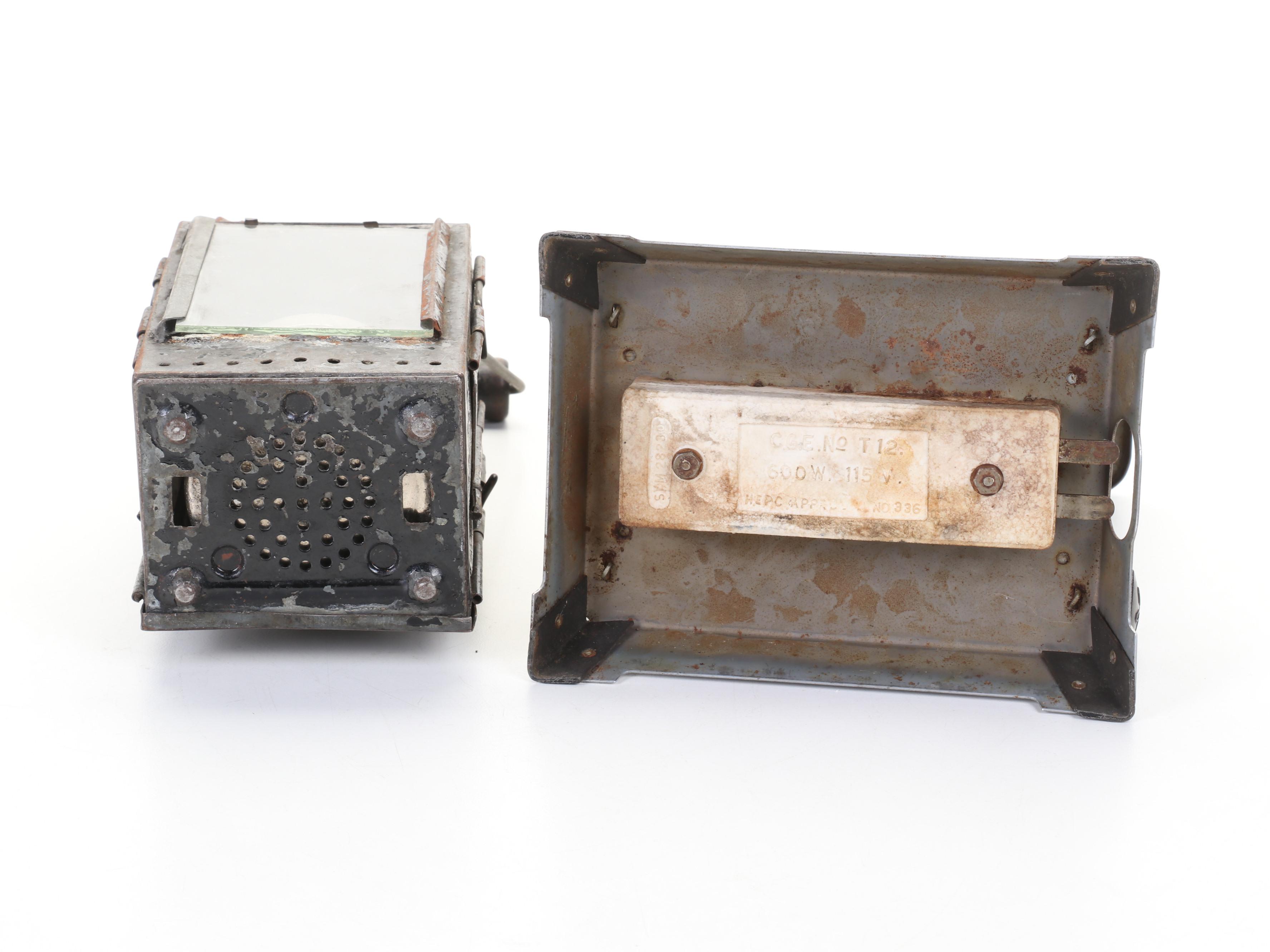 Helmholz & Pauli German Railroad Lantern, Hotpoint Toaster, Sad Iron and More