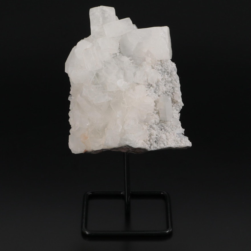 Indian Large Apophyllite Cluster Fragment on Stand