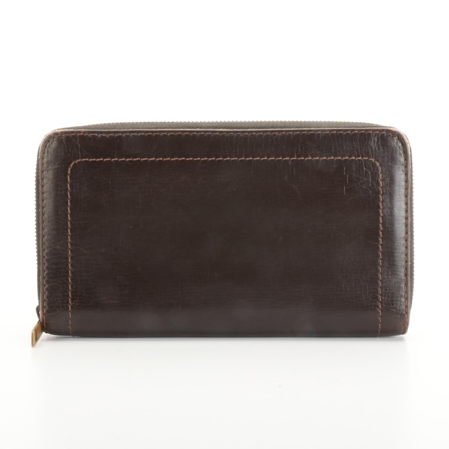 Louis Vuitton Zip Wallet in Dark Brown Leather