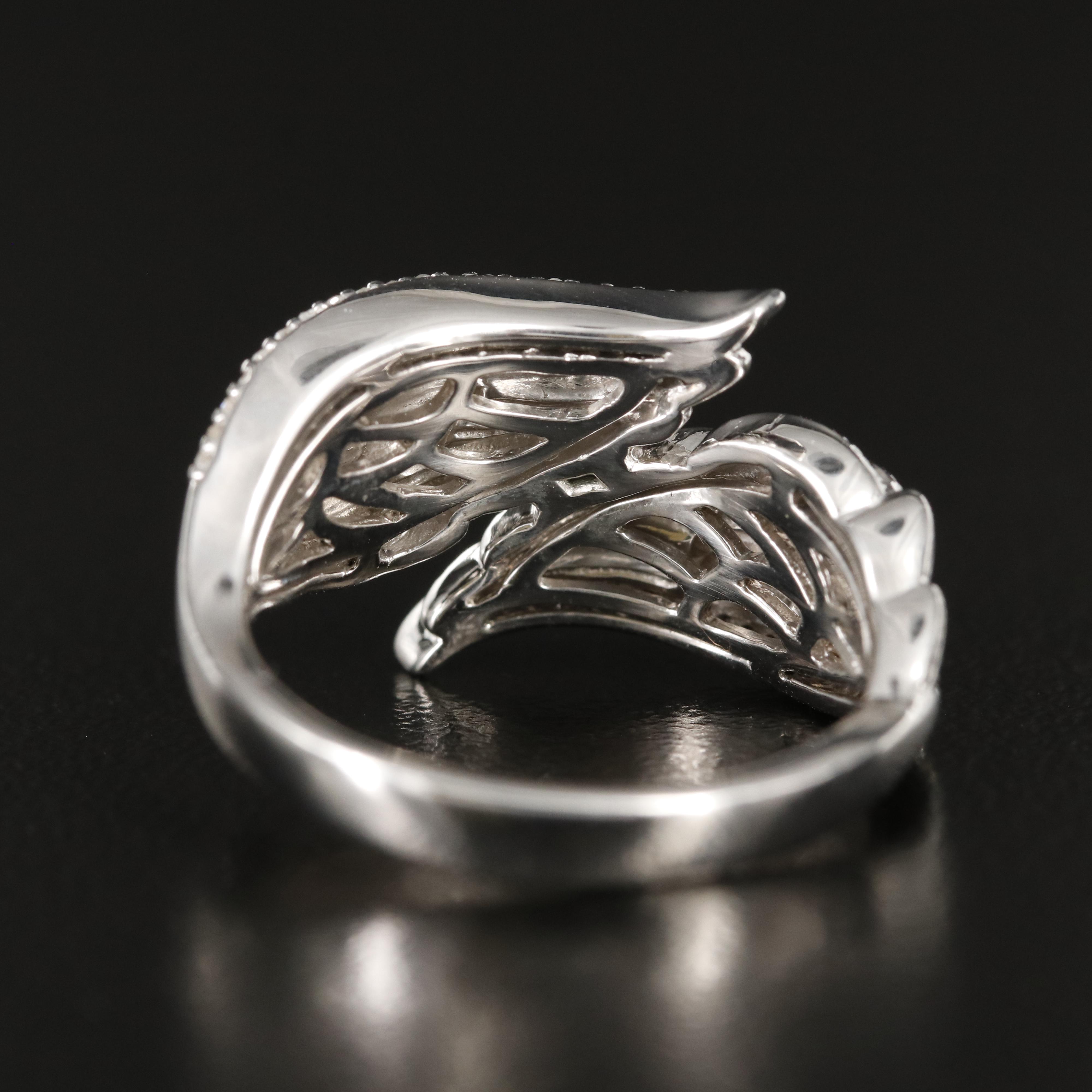 Hallmark Sterling Diamond Angel Wing Bypass Ring