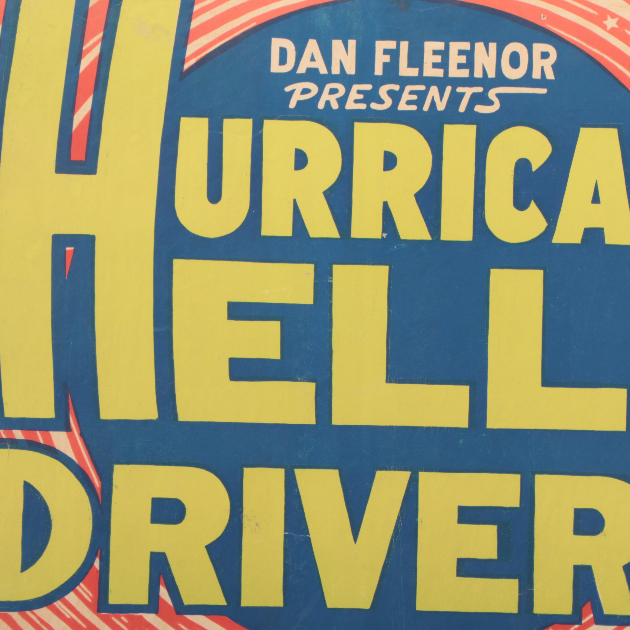 Kentucky Bluegrass Fair Dan Fleenor's  Hurricane Hell Drivers Poster, 1971