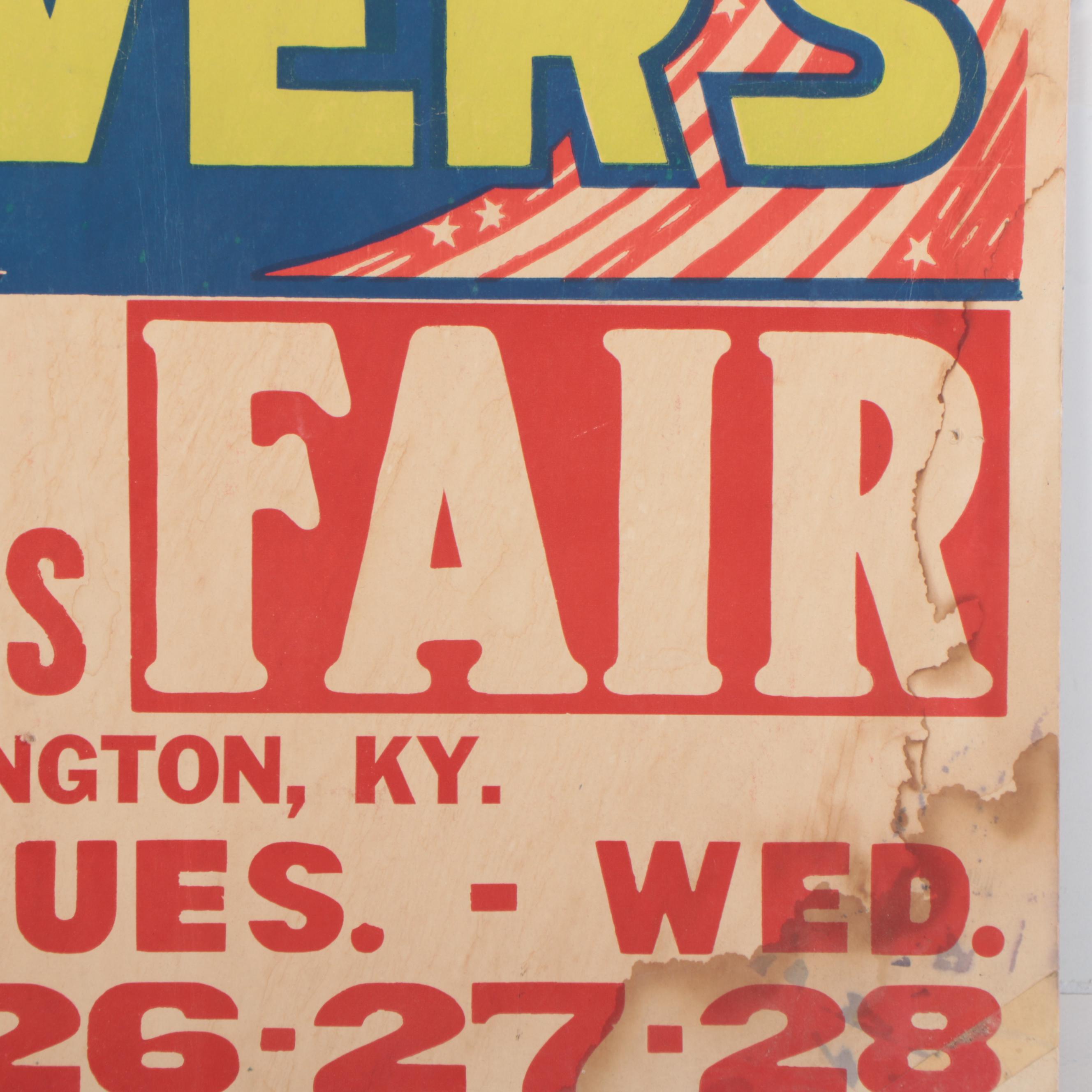 Kentucky Bluegrass Fair Dan Fleenor's  Hurricane Hell Drivers Poster, 1971