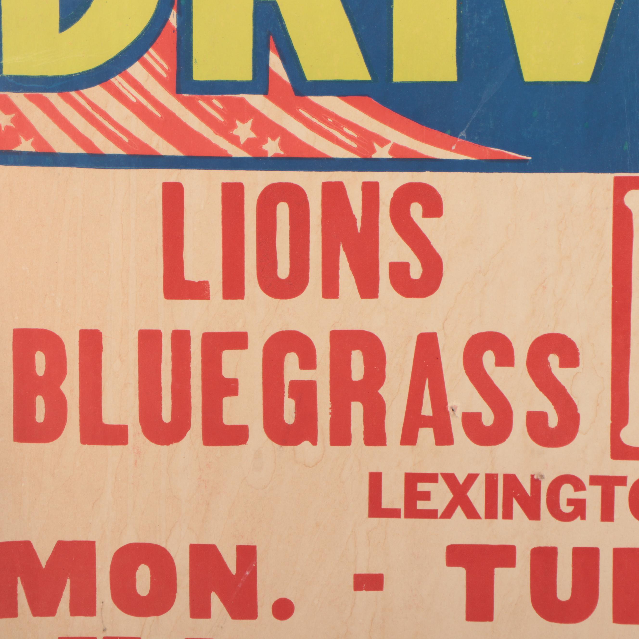 Kentucky Bluegrass Fair Dan Fleenor's  Hurricane Hell Drivers Poster, 1971
