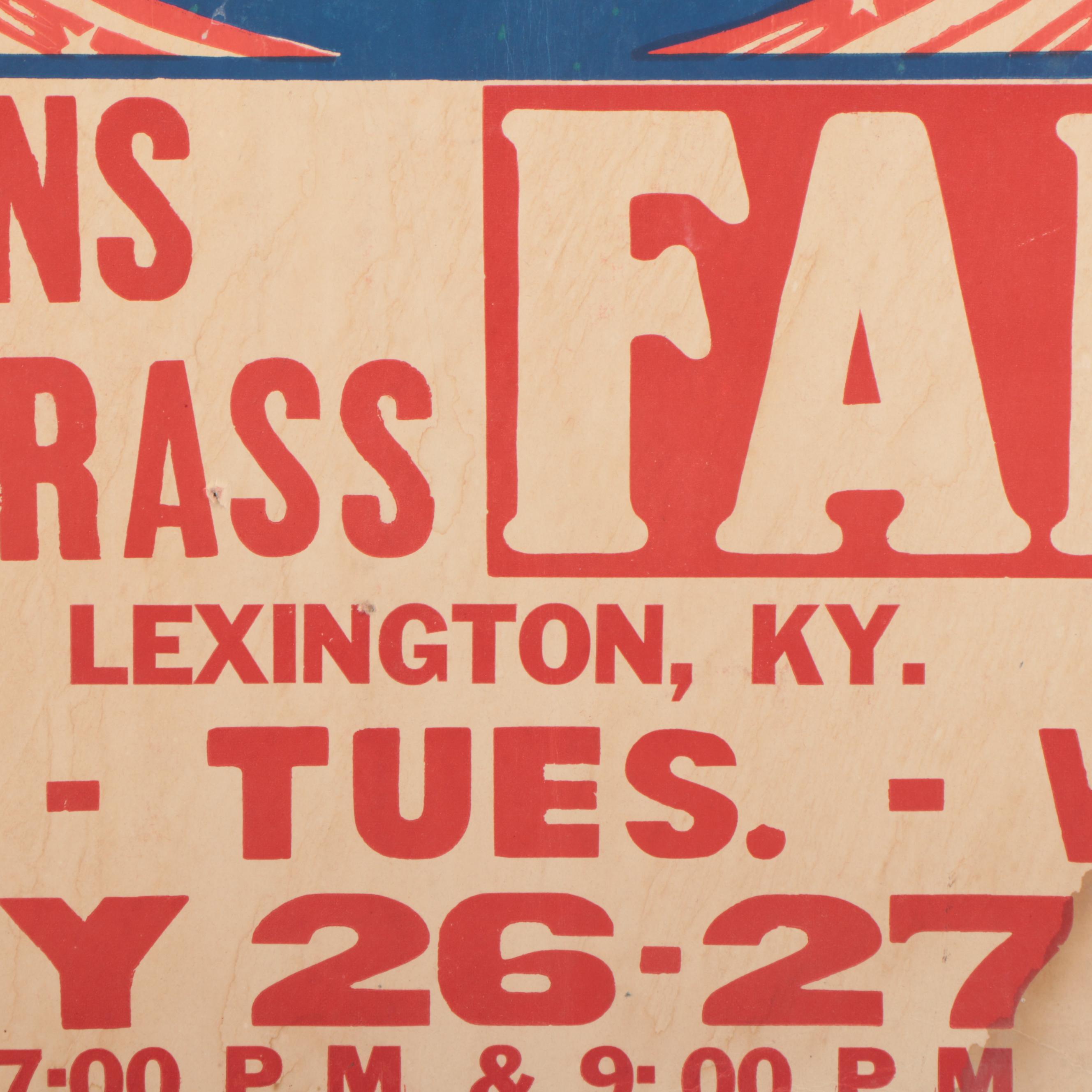 Kentucky Bluegrass Fair Dan Fleenor's  Hurricane Hell Drivers Poster, 1971