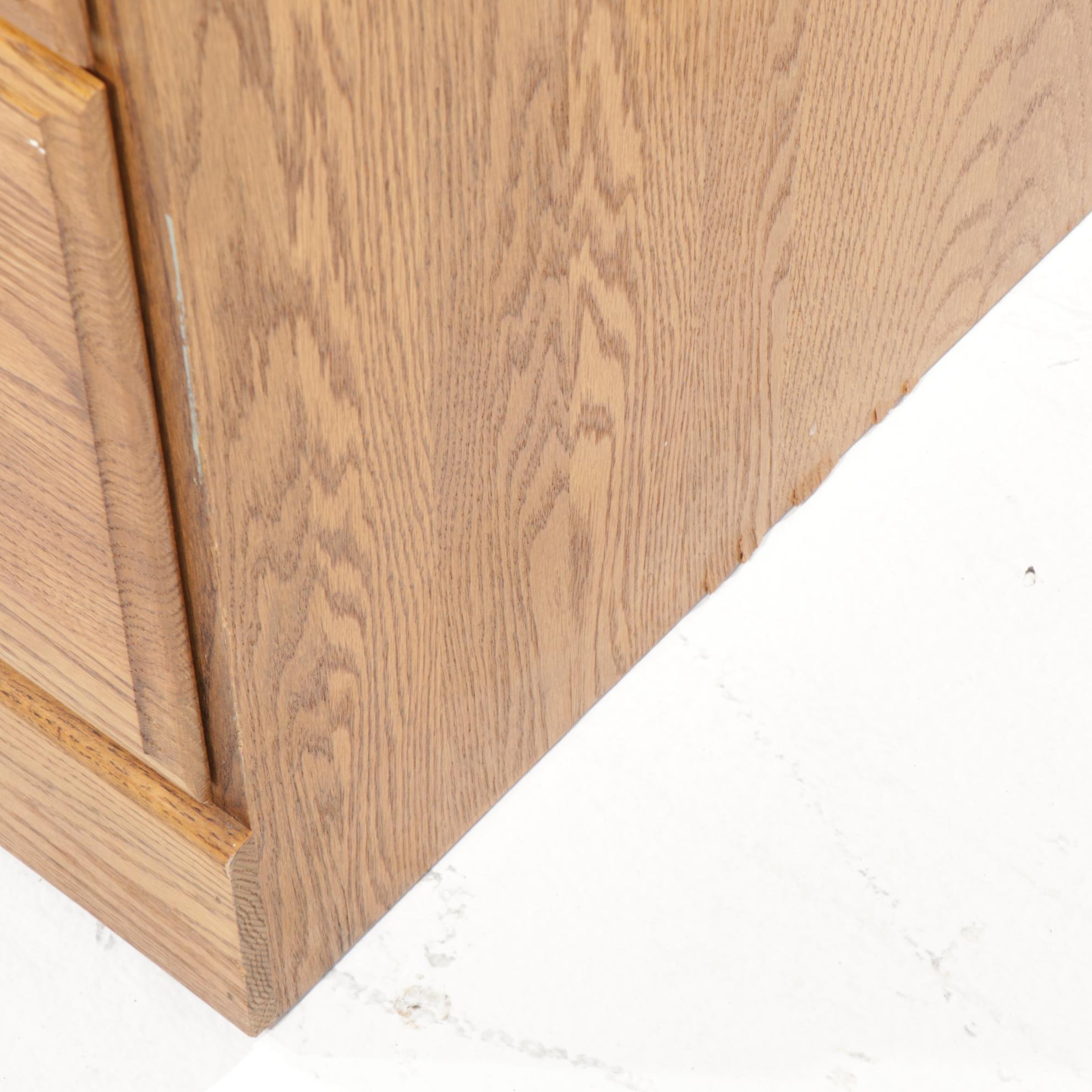 Oak Crest Victorian Style Oak Roll-Top Desk with Chair, Late 20th Century