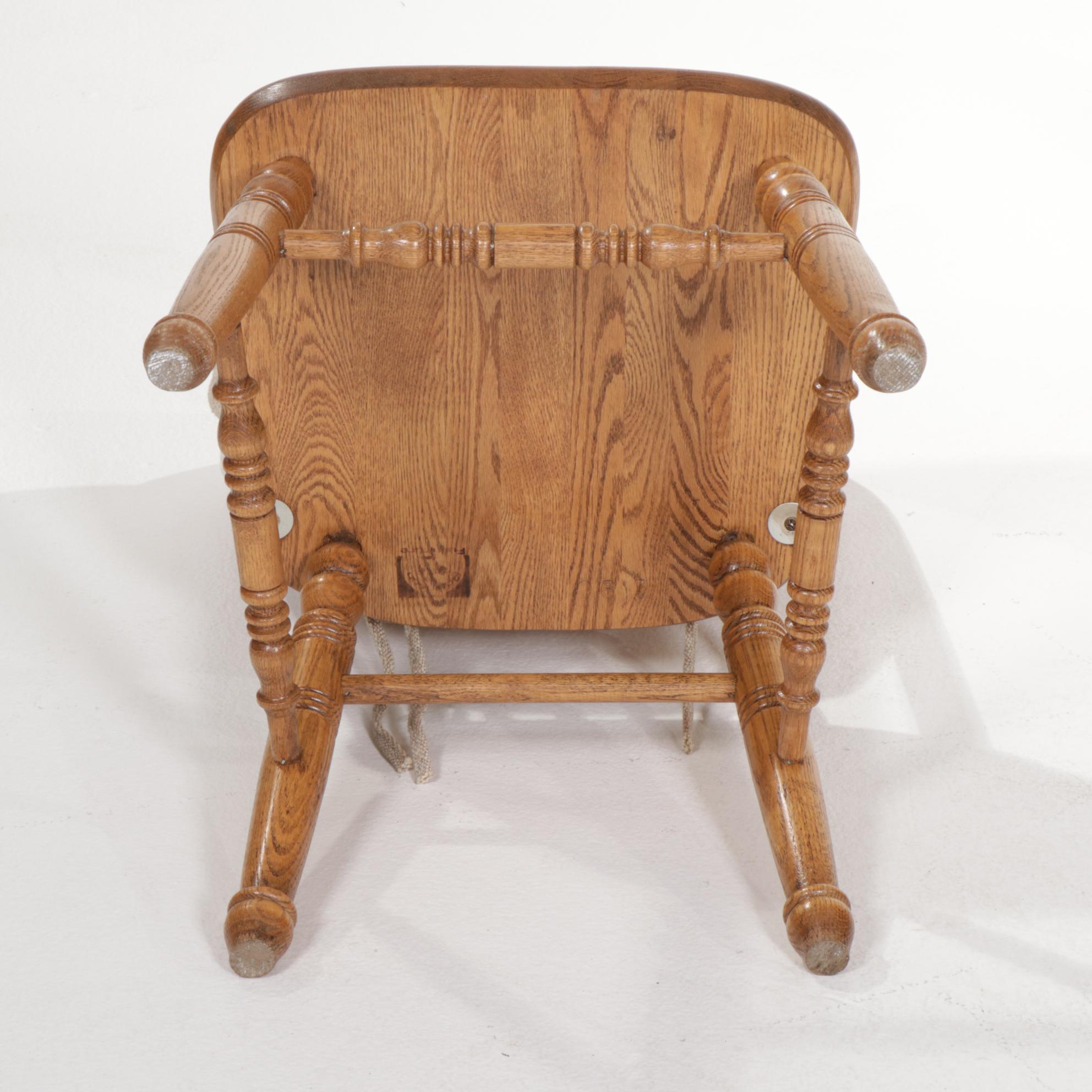 Oak Crest Victorian Style Oak Roll-Top Desk with Chair, Late 20th Century