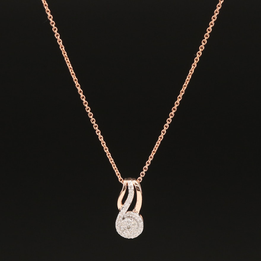 Sterling Diamond Pendant Necklace