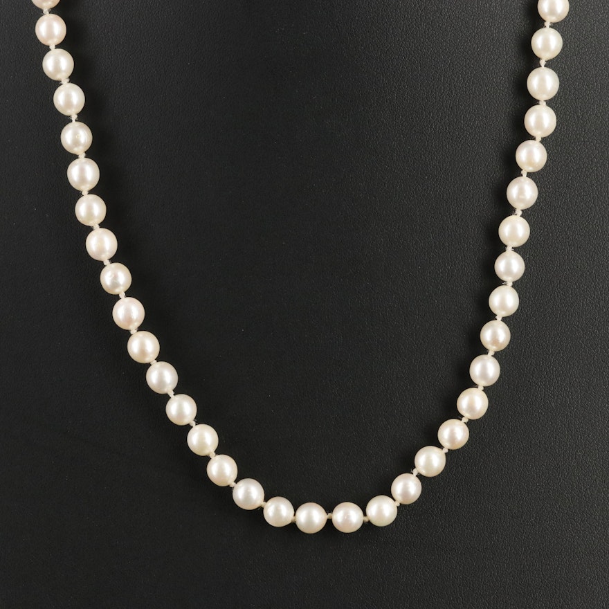 Pearl Necklace with 14K Clasp