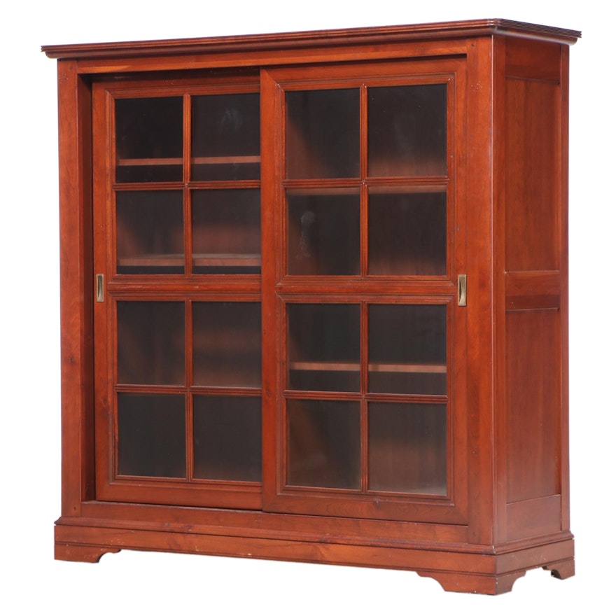 Federal Style Cherrywood Sliding-Door Bookcase