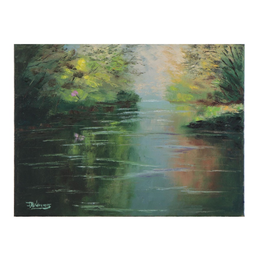 John Baldoumas Oil Painting "Pond View," 2022