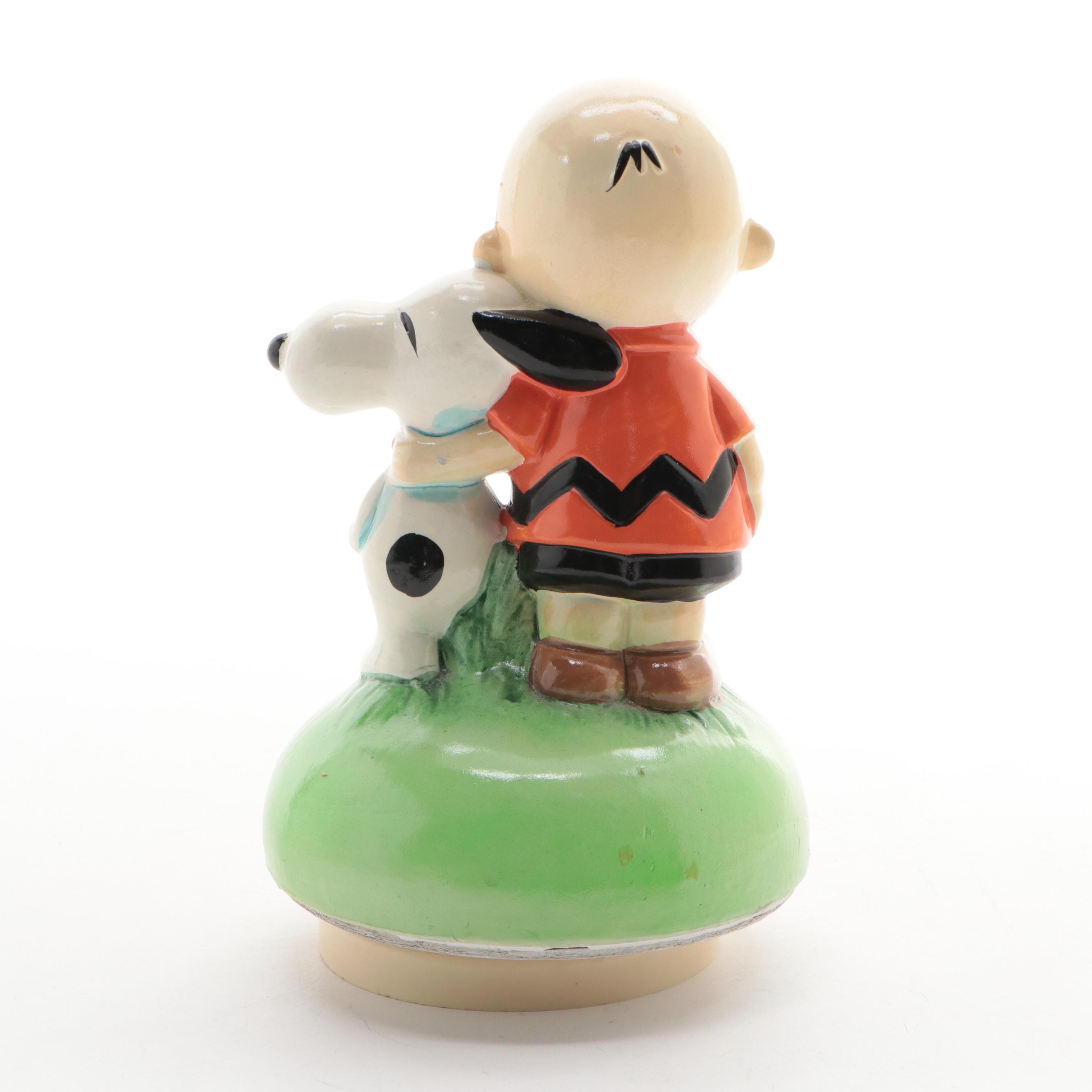 Sankyo Charlie Brown and Snoopy on Toadstool Music Box