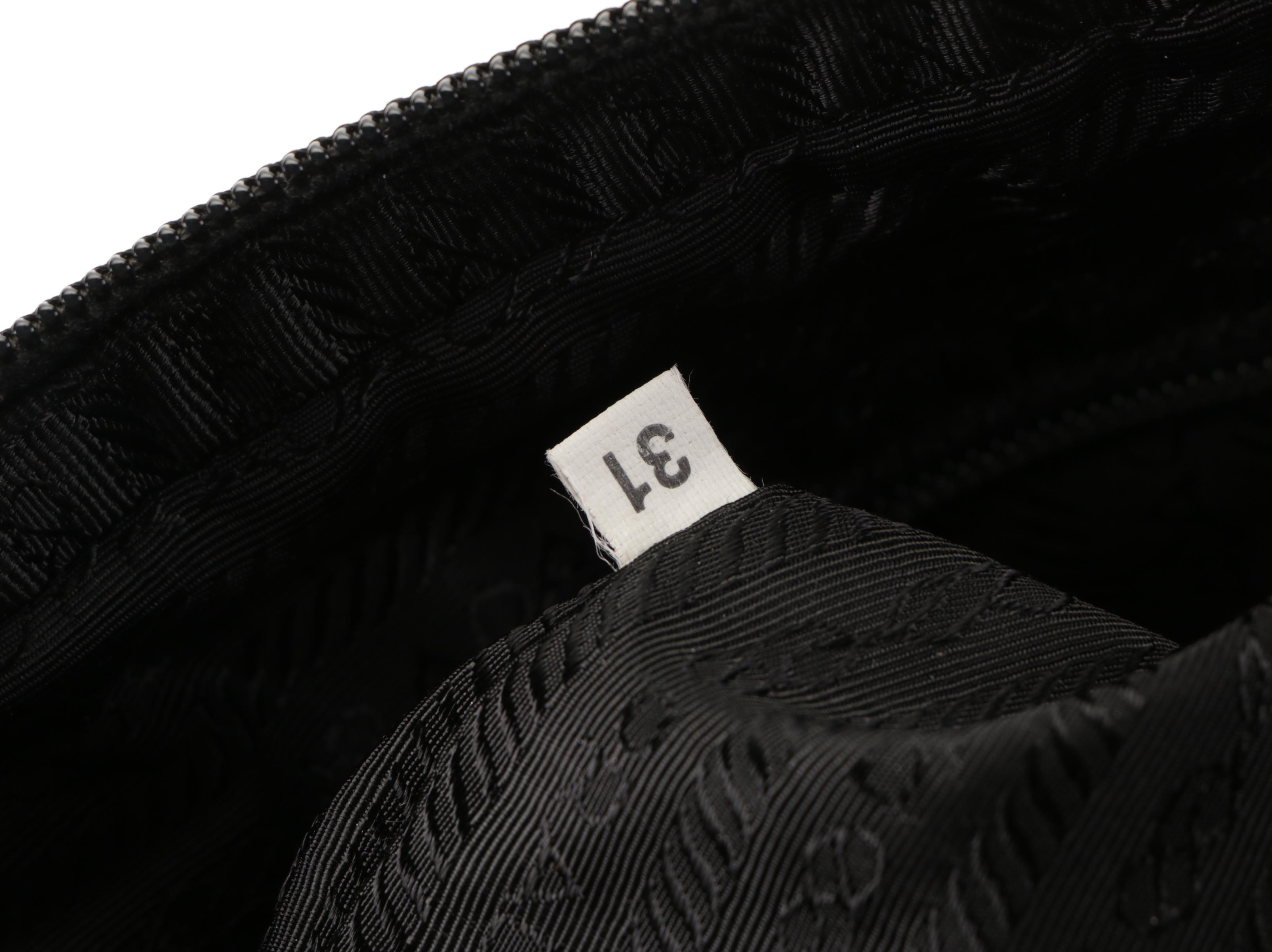 Prada Zip Tote in Black Tessuto Nylon and Spazzolato Leather Trim