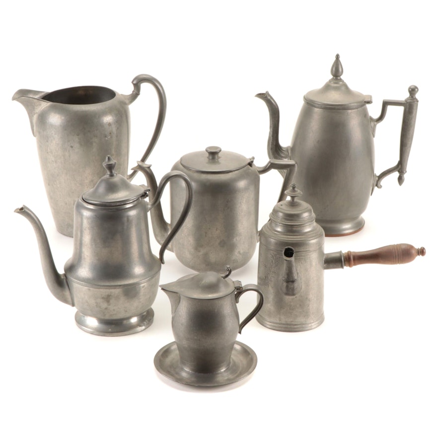 Homan & Co. Pewter Coffee Pot with Pewter Coffee, Tea Pots and Tableware
