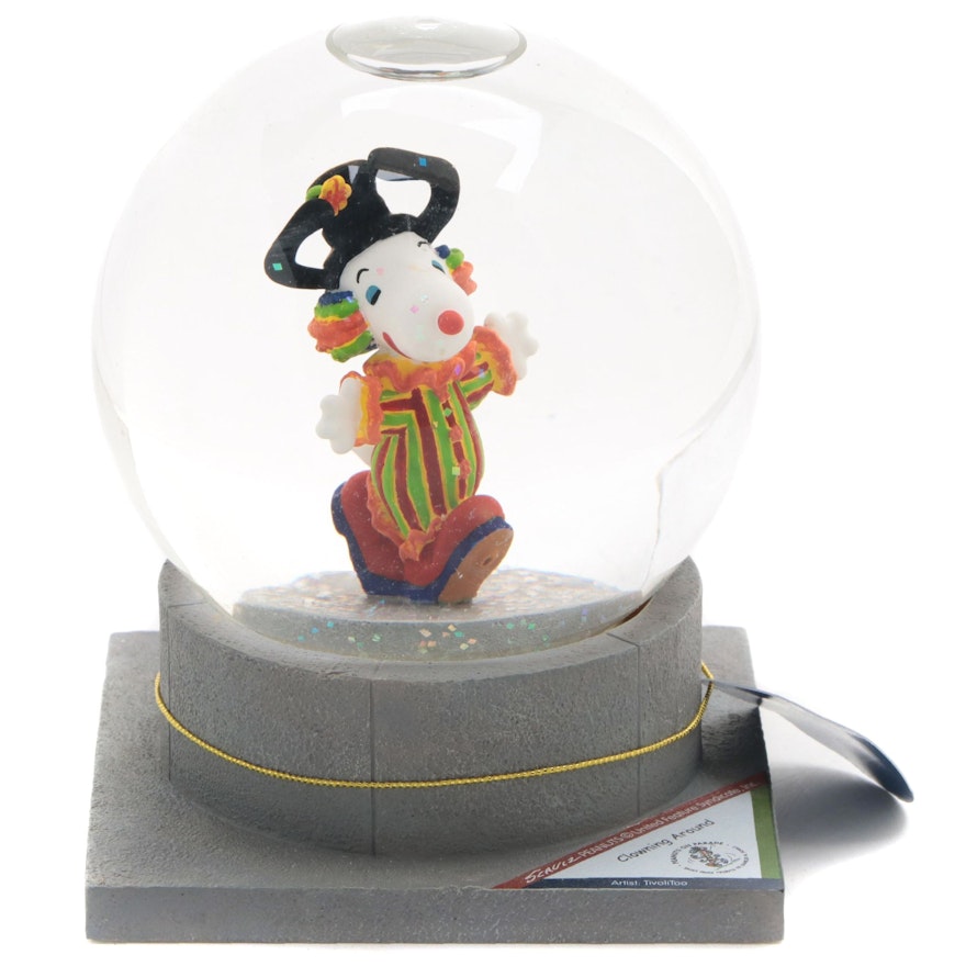 Westland Peanuts on Parade "Clowning Around" Snoopy Snow Globe