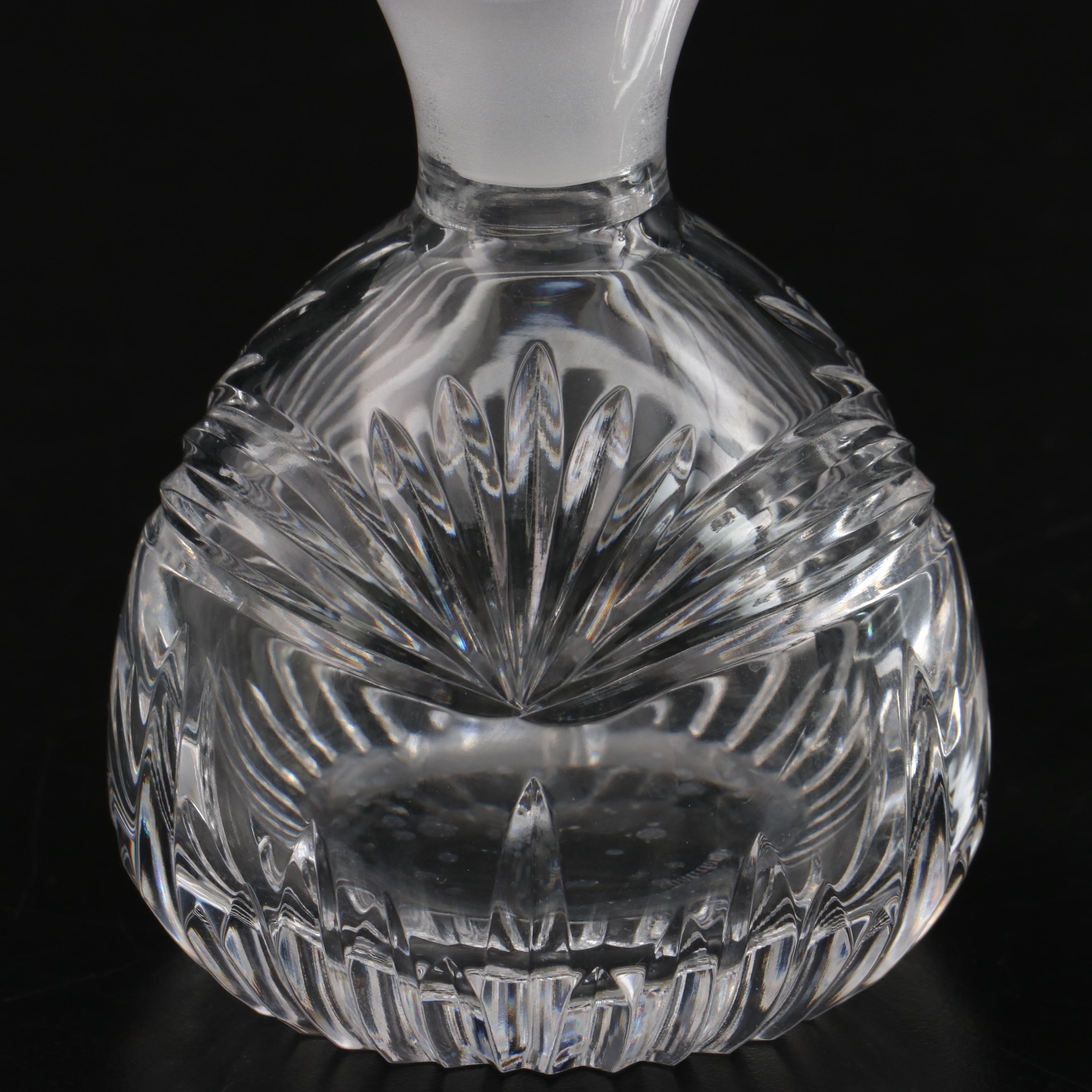 Liquor Decanters with Pottery Barn English Sterling Labels and Crystal Perfume