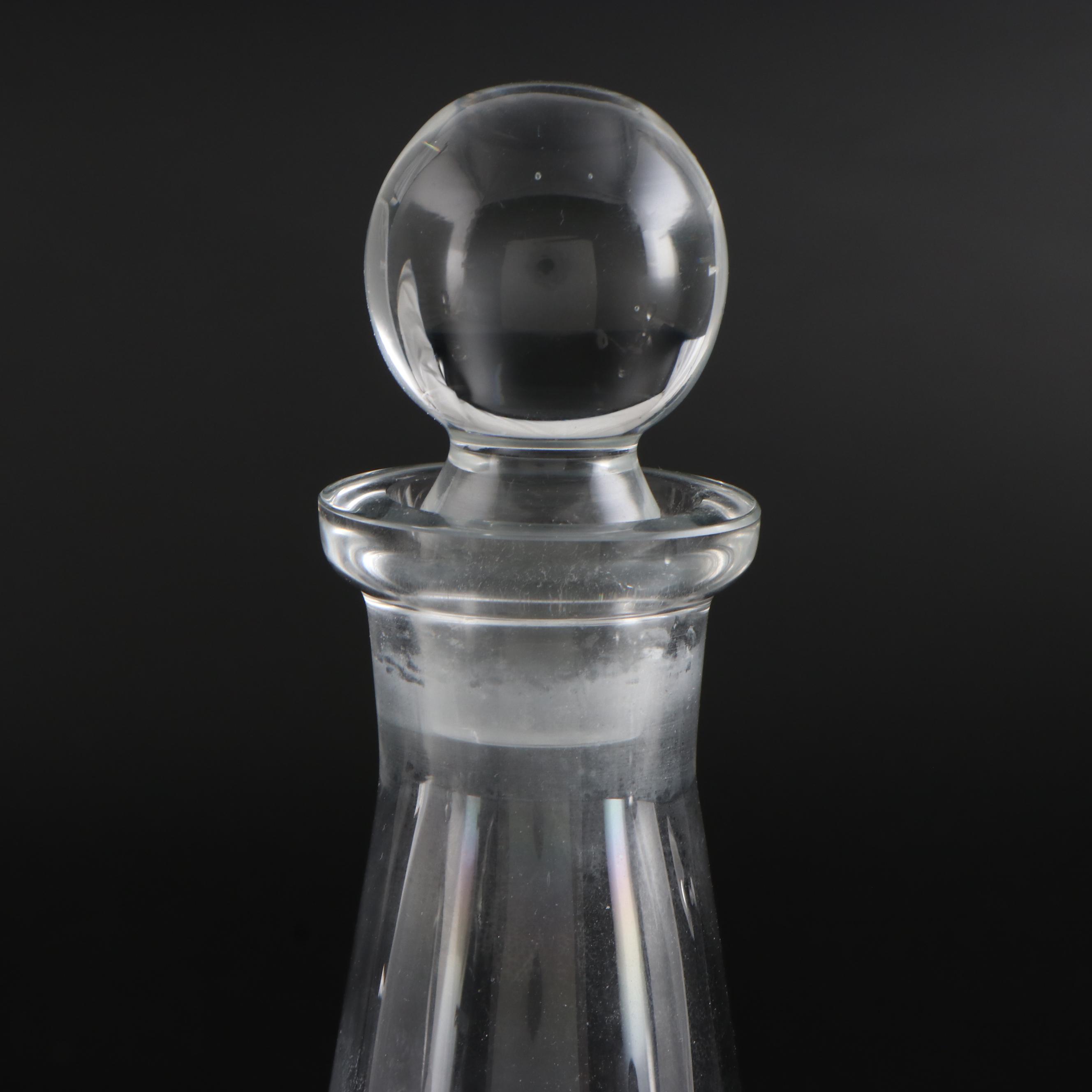 Liquor Decanters with Pottery Barn English Sterling Labels and Crystal Perfume