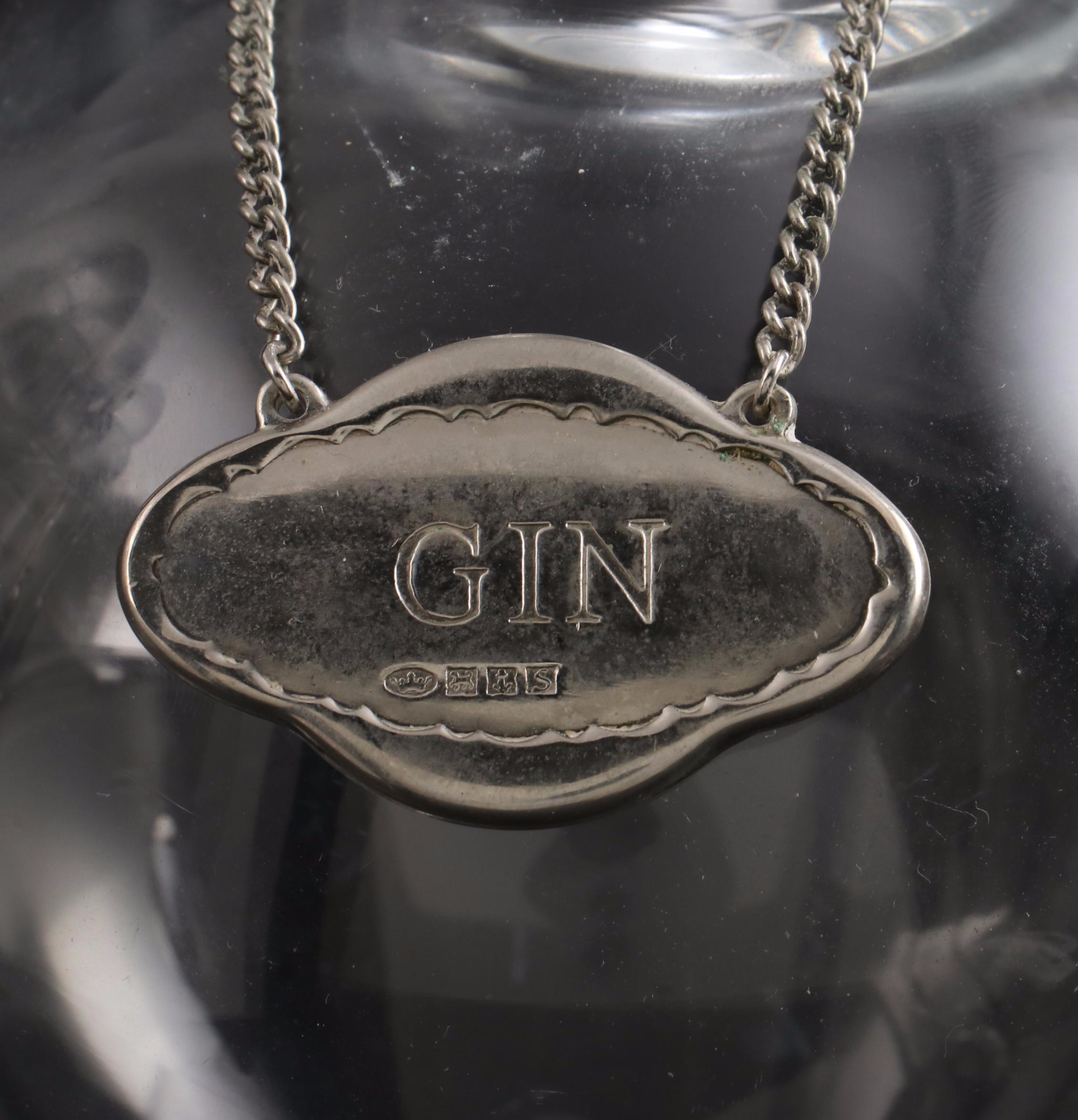 Liquor Decanters with Pottery Barn English Sterling Labels and Crystal Perfume