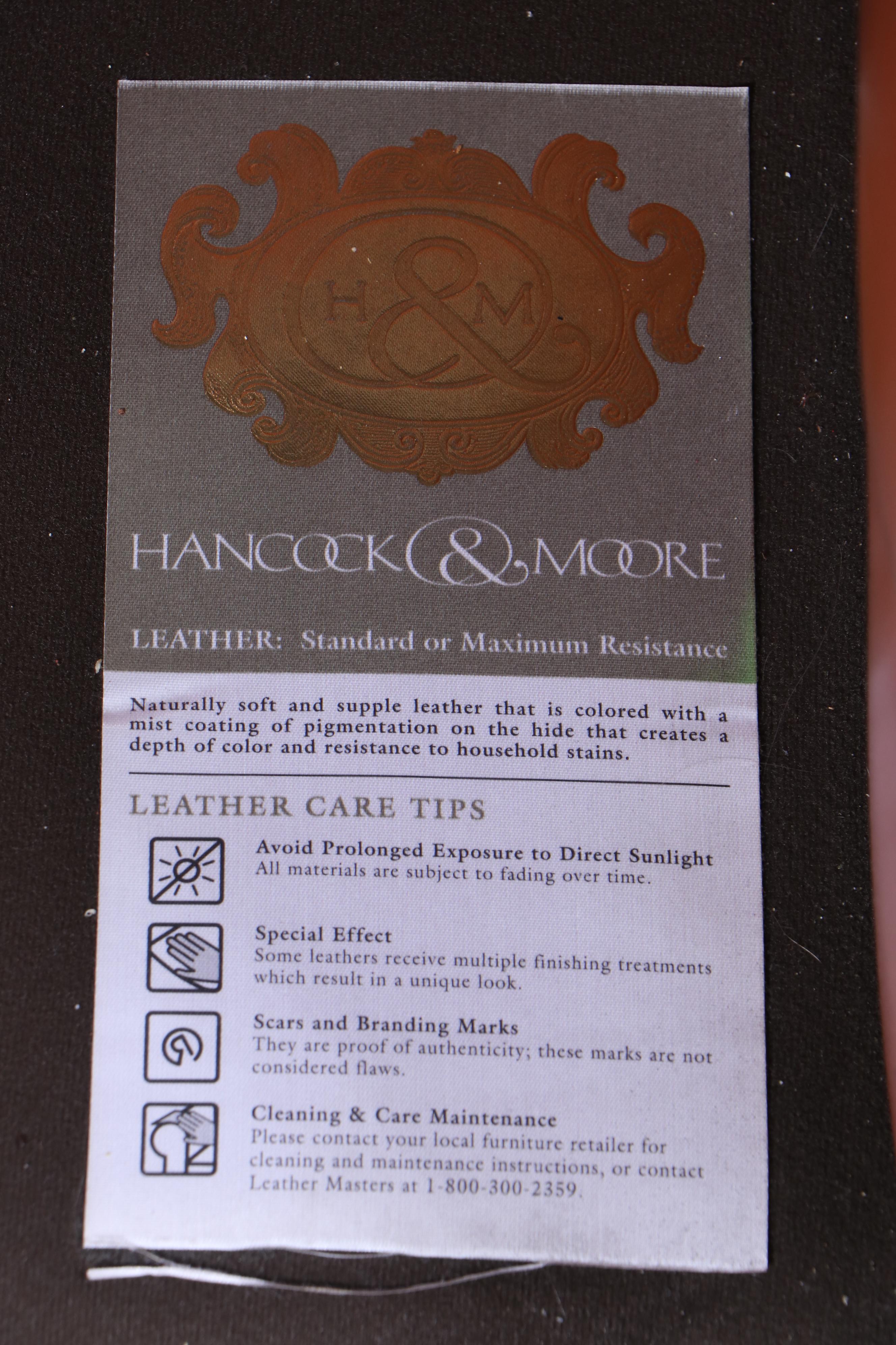 Hancock & Moore "Citizen" Alpine Autumn Leather Loveseat with Nailhead Trim