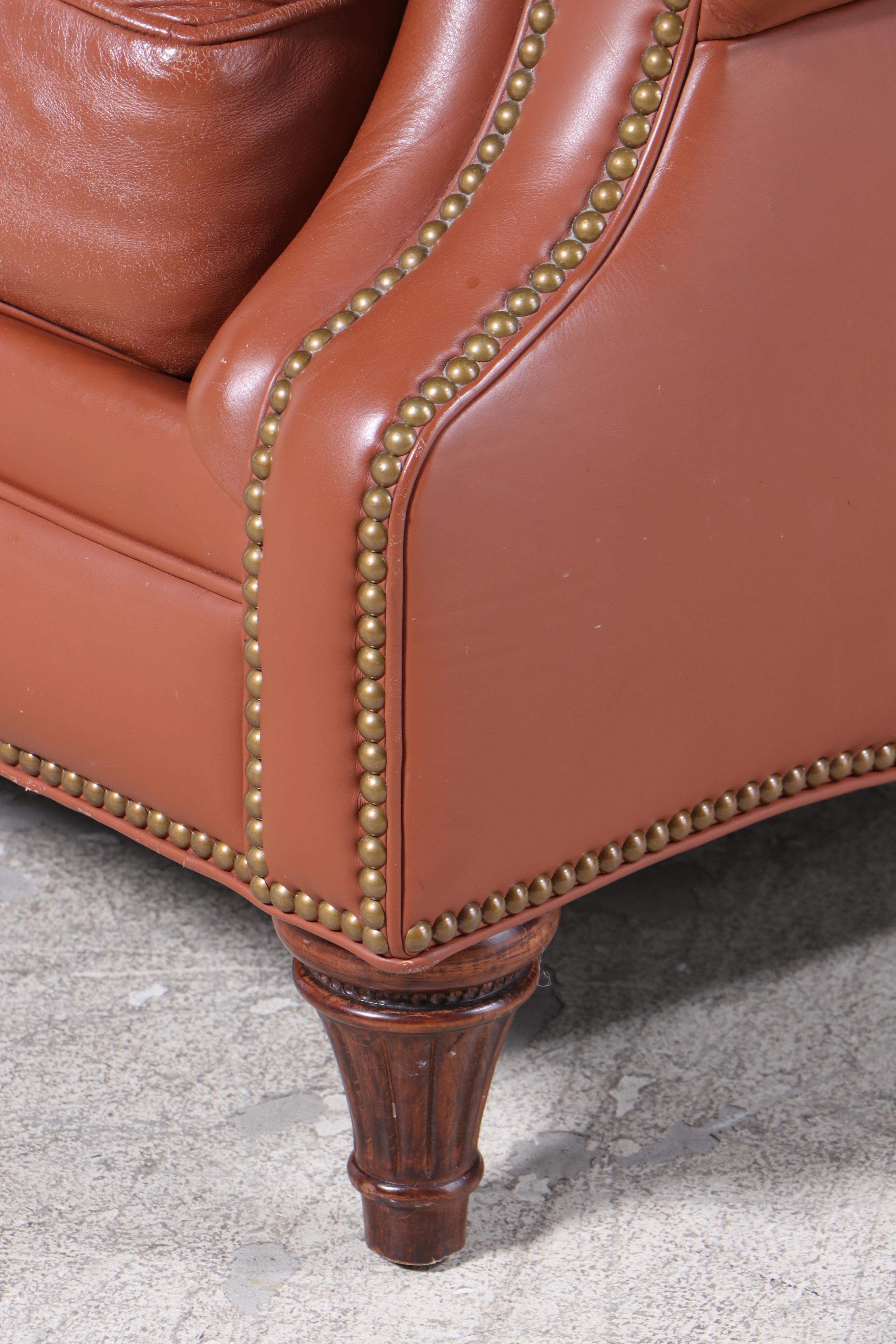 Hancock & Moore "Citizen" Alpine Autumn Leather Loveseat with Nailhead Trim